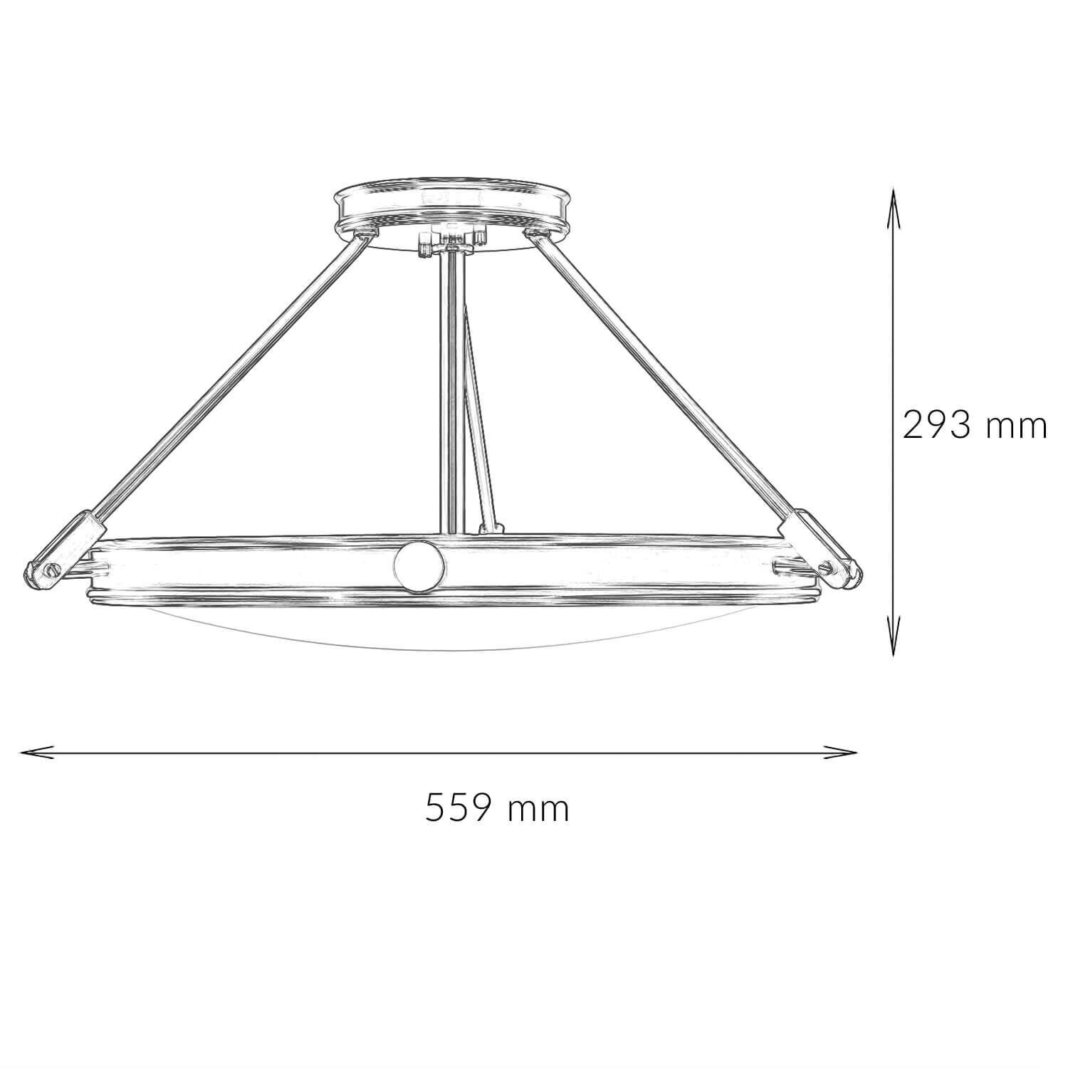 Premium Plafonnier rond Art Nouveau en laiton GRACIA