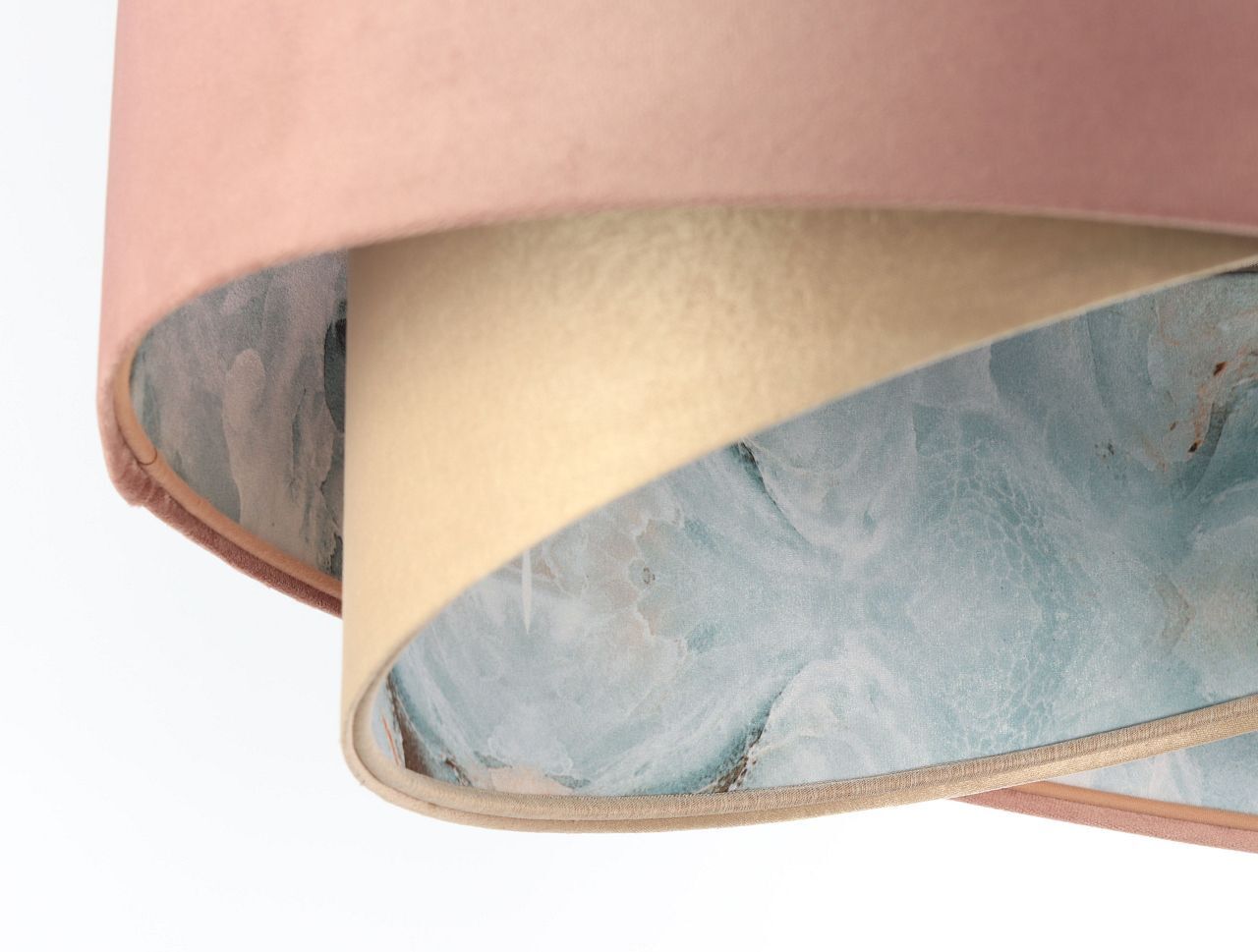 Suspension Rose Beige Bleu clair Ø 50 cm Abat-jour en tissu E27