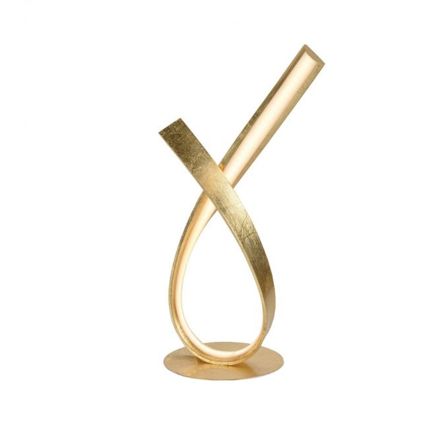 Elégante lampe de table LED en feuille d'or 38,5 cm à intensité variable