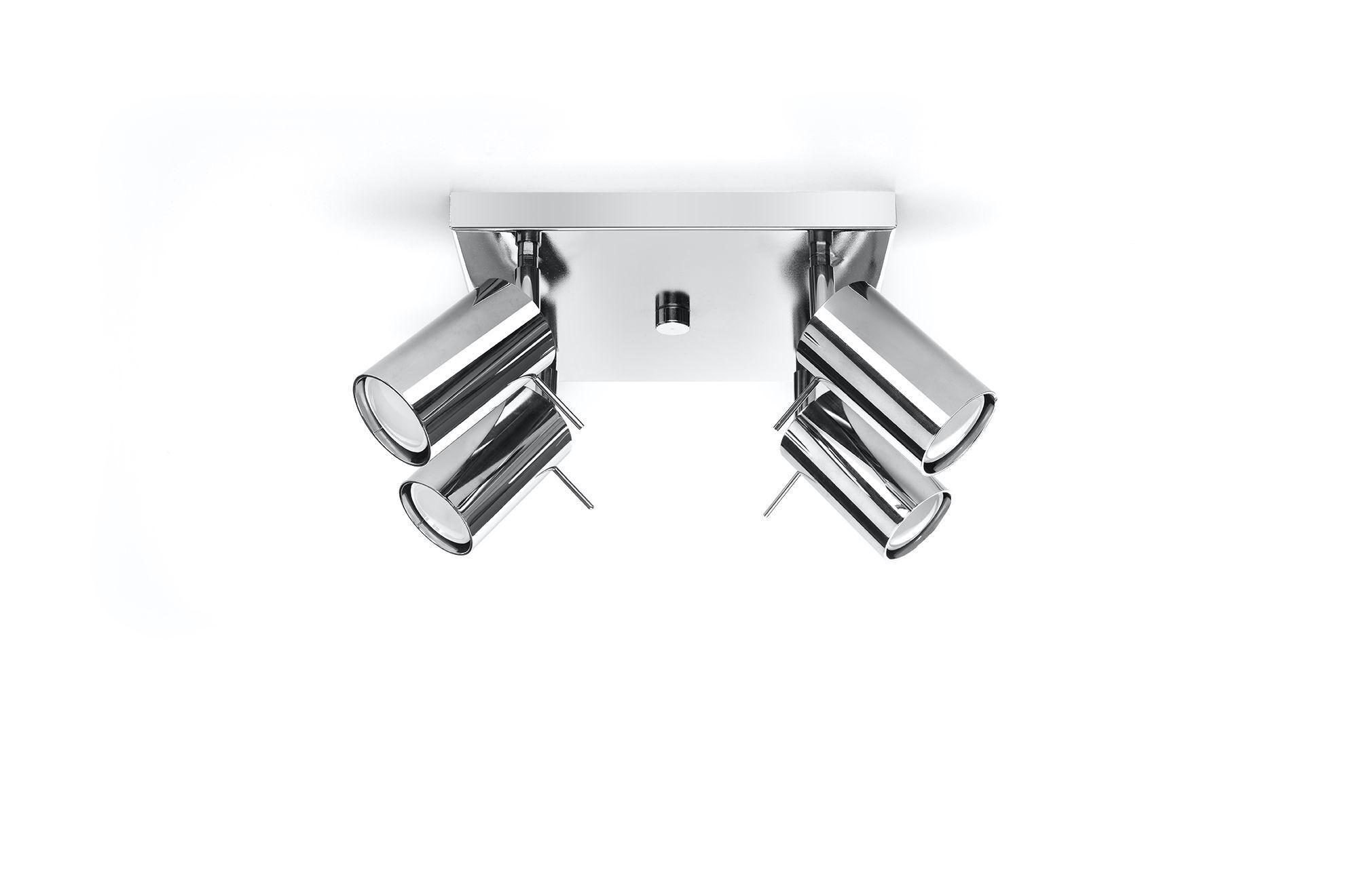 Spot de plafond métal 4 flammes chrome L : 25 cm GU10