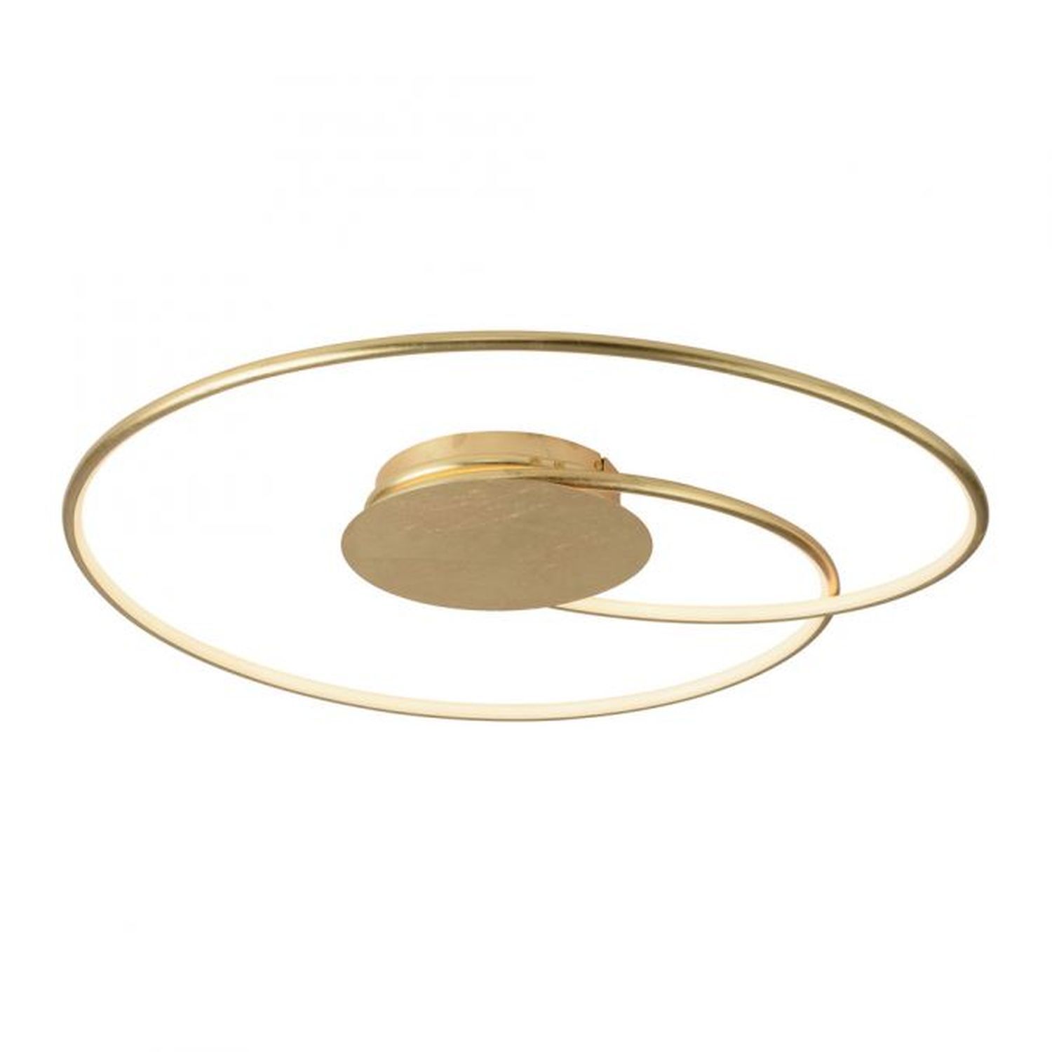 Plafonnier LED Anneaux lumineux en métal doré L:70 cm