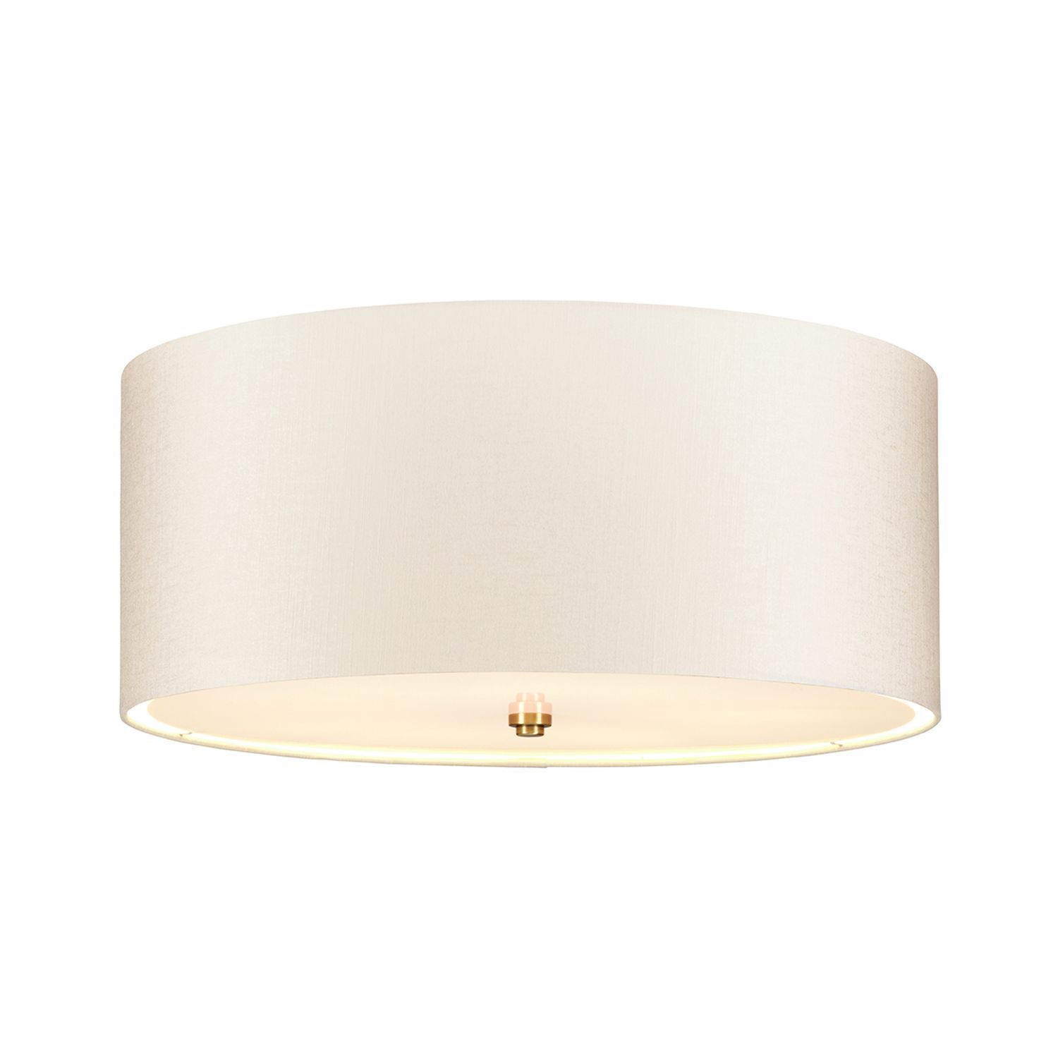 Plafonnier Tissu Abat-jour en laiton crème rond Ø56cm