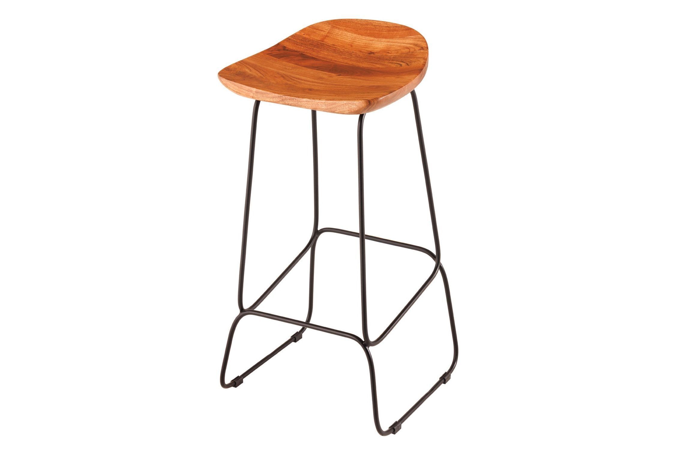 Chaise de comptoir bois métal avec repose-pieds sans dossier Moebel, Barhocker