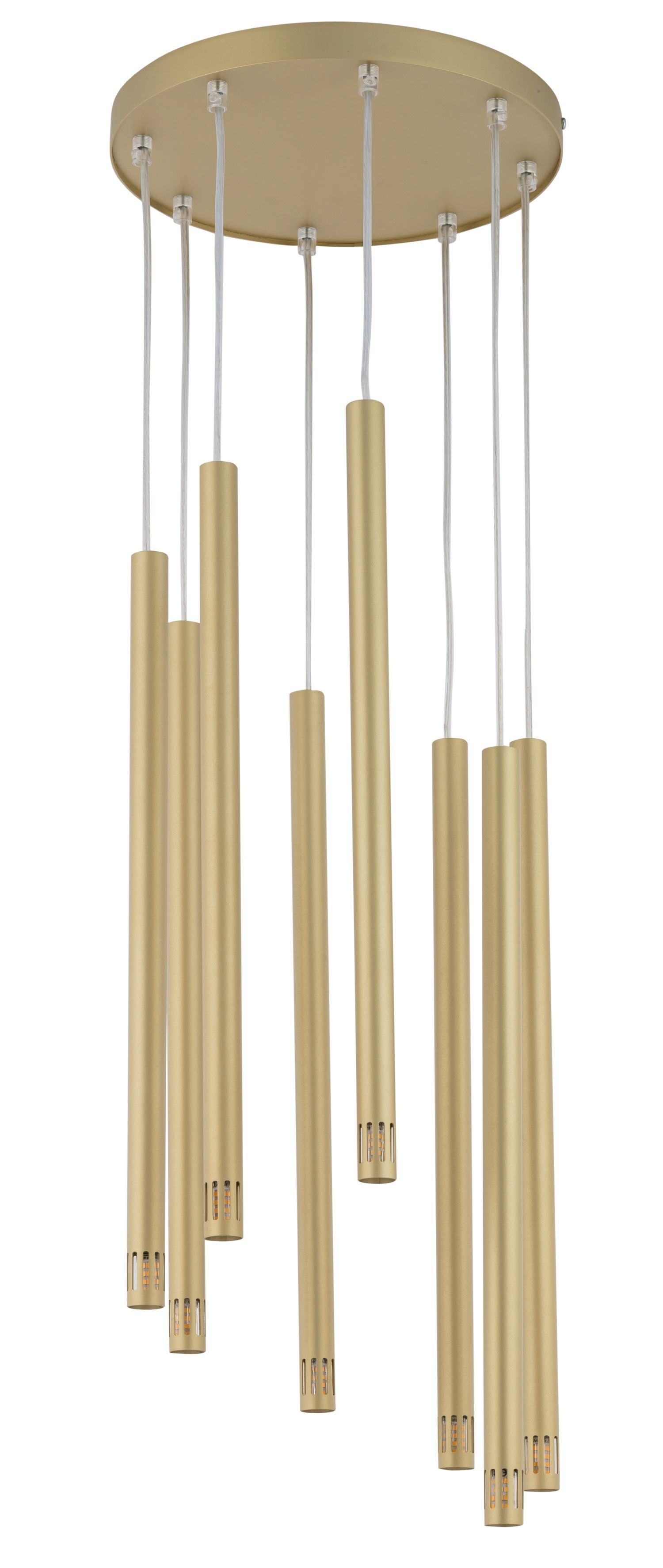 Lampe à suspendre dorée Métal moderne 8 flammes G9 Cylindre