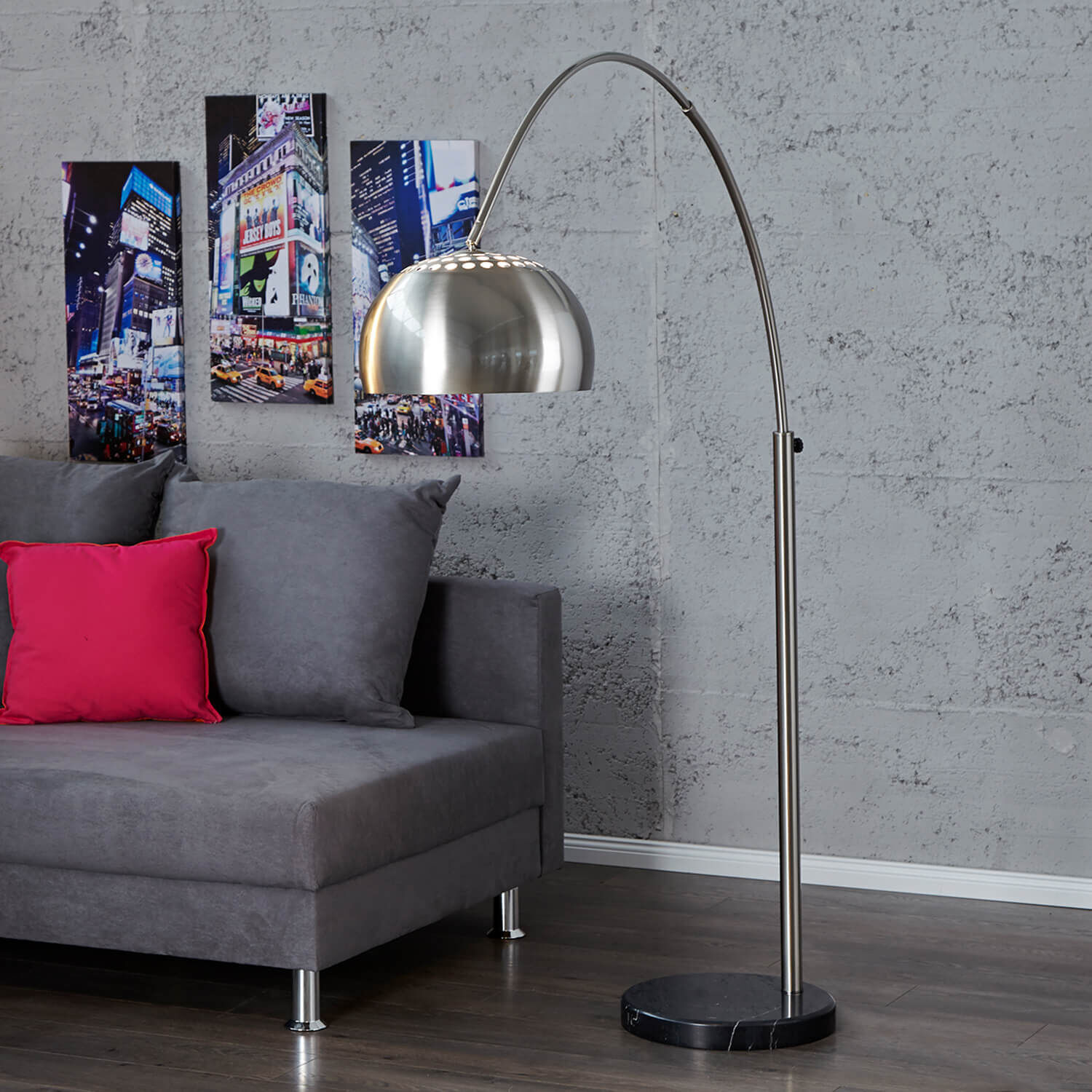 Lampadaire Ø34cm Retro élégant réglable Chrome Lampe, Stehlampe