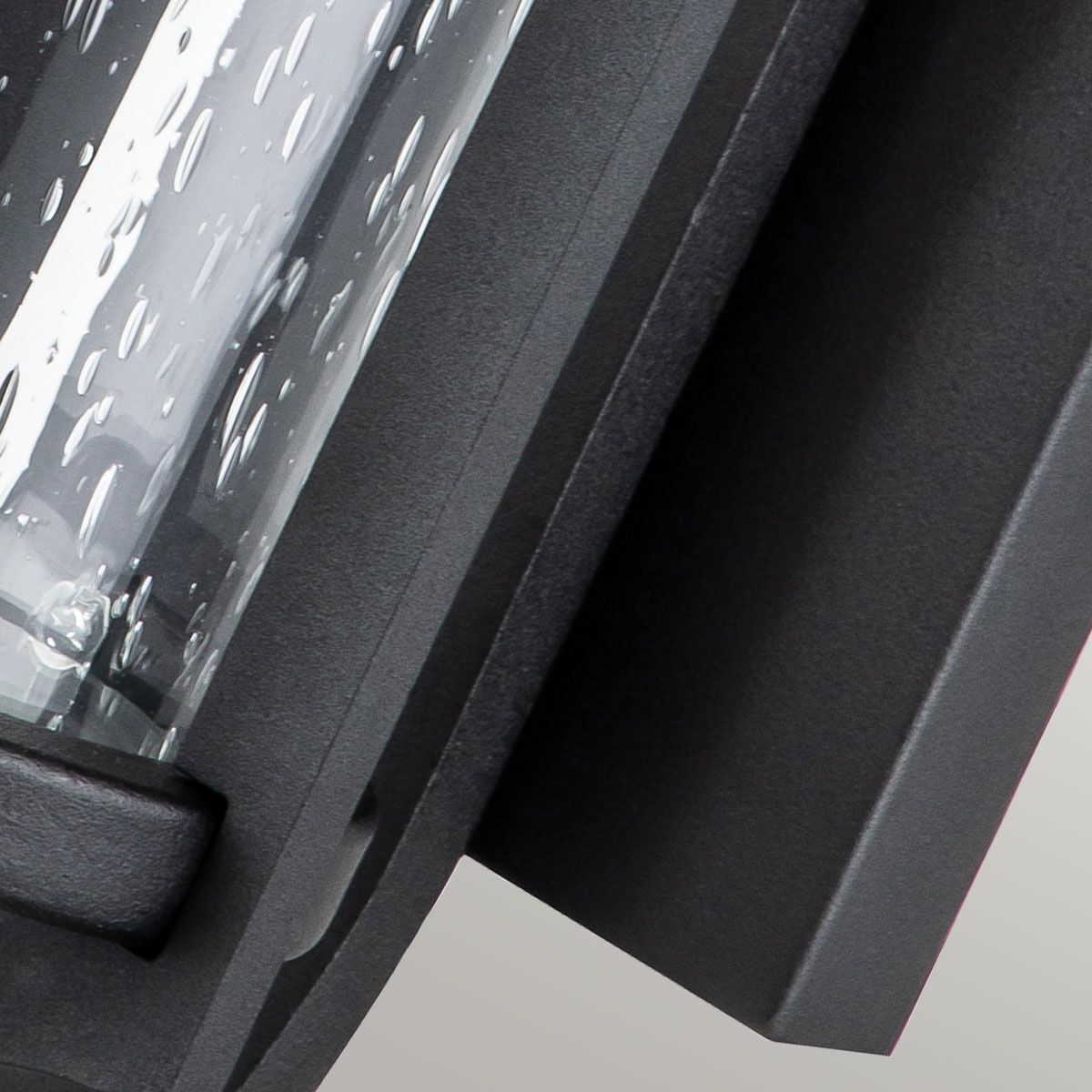 Lampe d'extérieur murale IP44 E27 noir métal verre de pluie MERYL