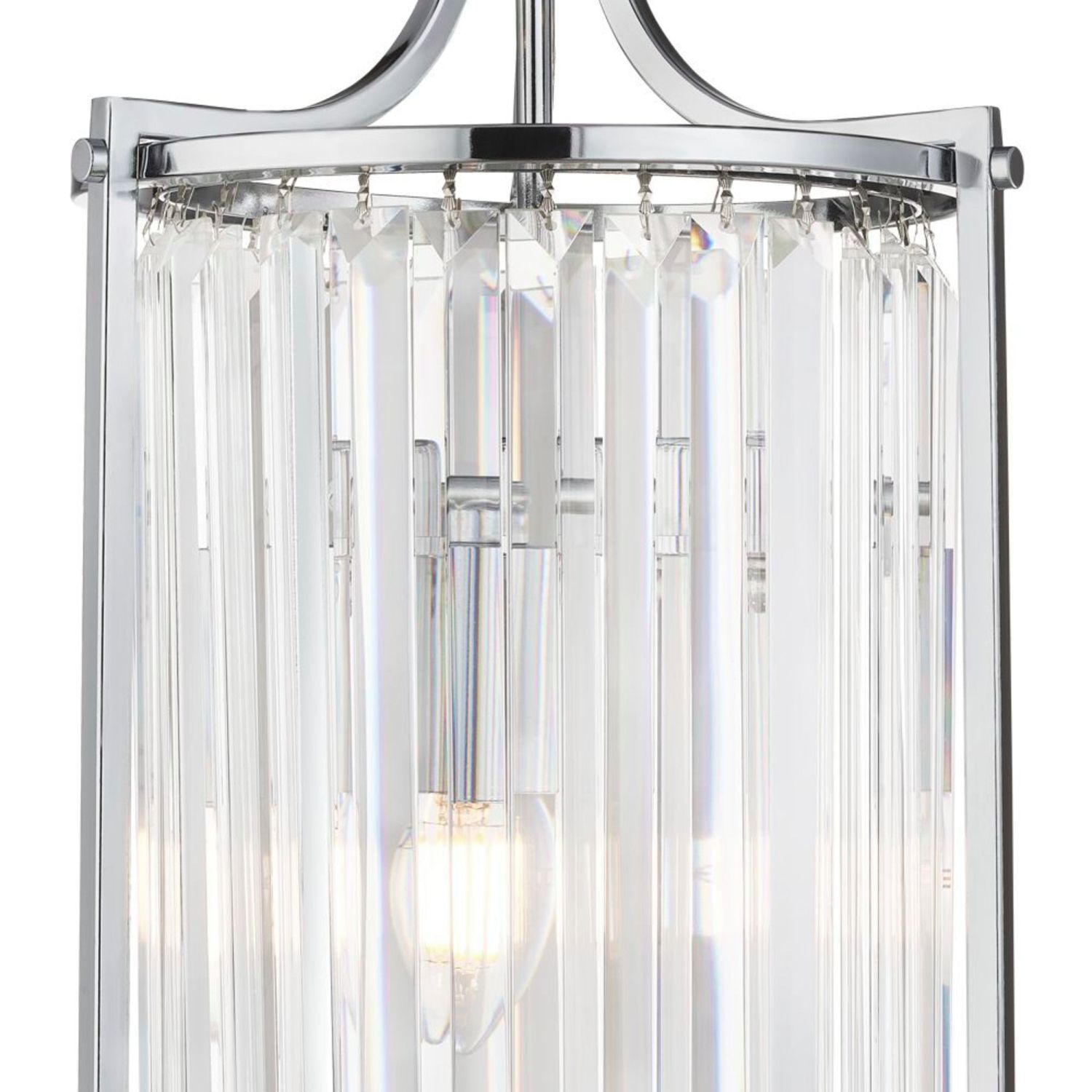 Lampe à suspendre cristal Ø 26 cm 2x E14 verre métal art nouveau