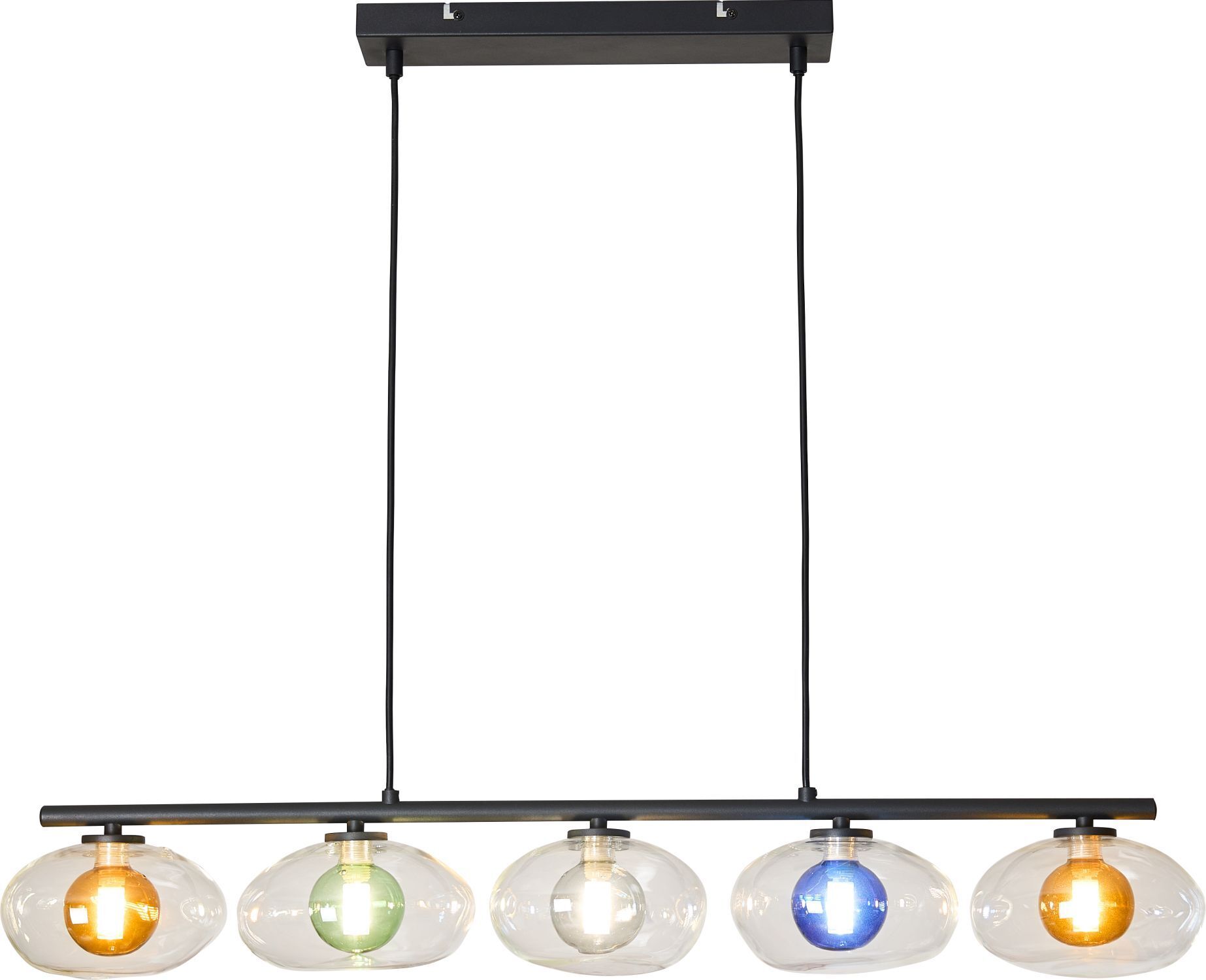 Lampe à suspendre verre soufflé multicolore 98 cm G9 5-flmg décoratif