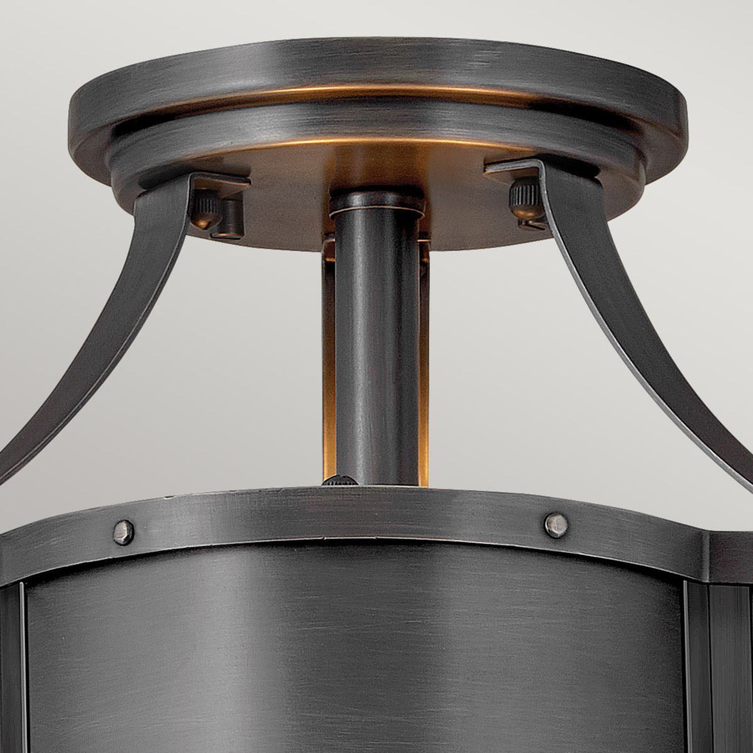 Lampe de plafonnier métal E27 en laiton noir XENIA