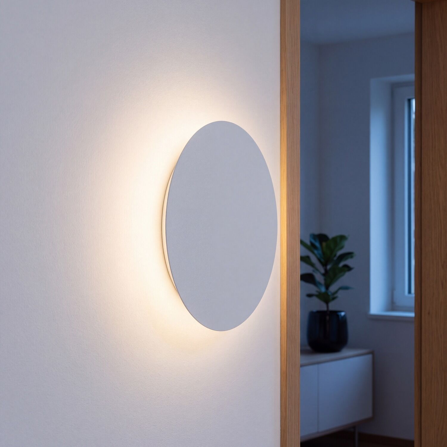 Wandlampe, Rund, Weiße Lampe, Wandleuchte, Minimalistisch