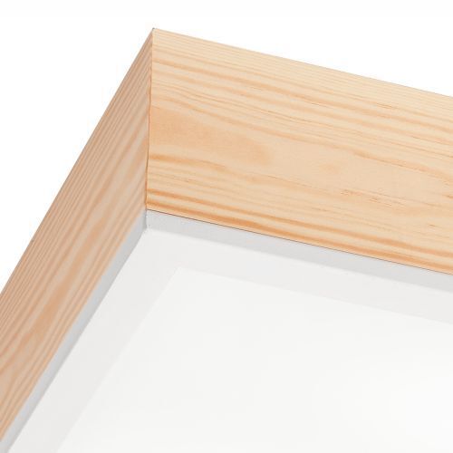 Lampe de plafonnier en bois à faible éblouissement Abat-jour en verre E27 L:31 cm carré Sperrholz, Holz, Schublade, Mobiliar