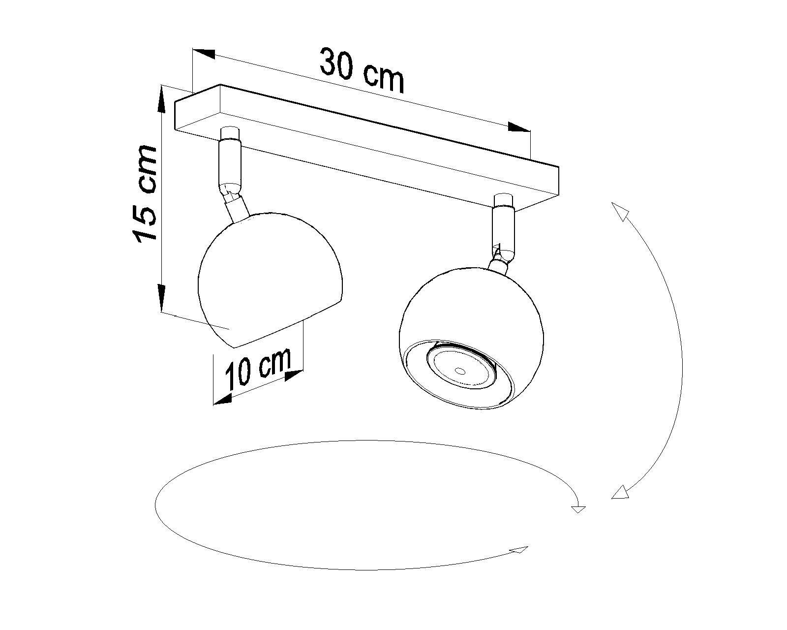 Projecteur de plafond Blanc L:30cm Rétro FAVONIA Spot de plafond