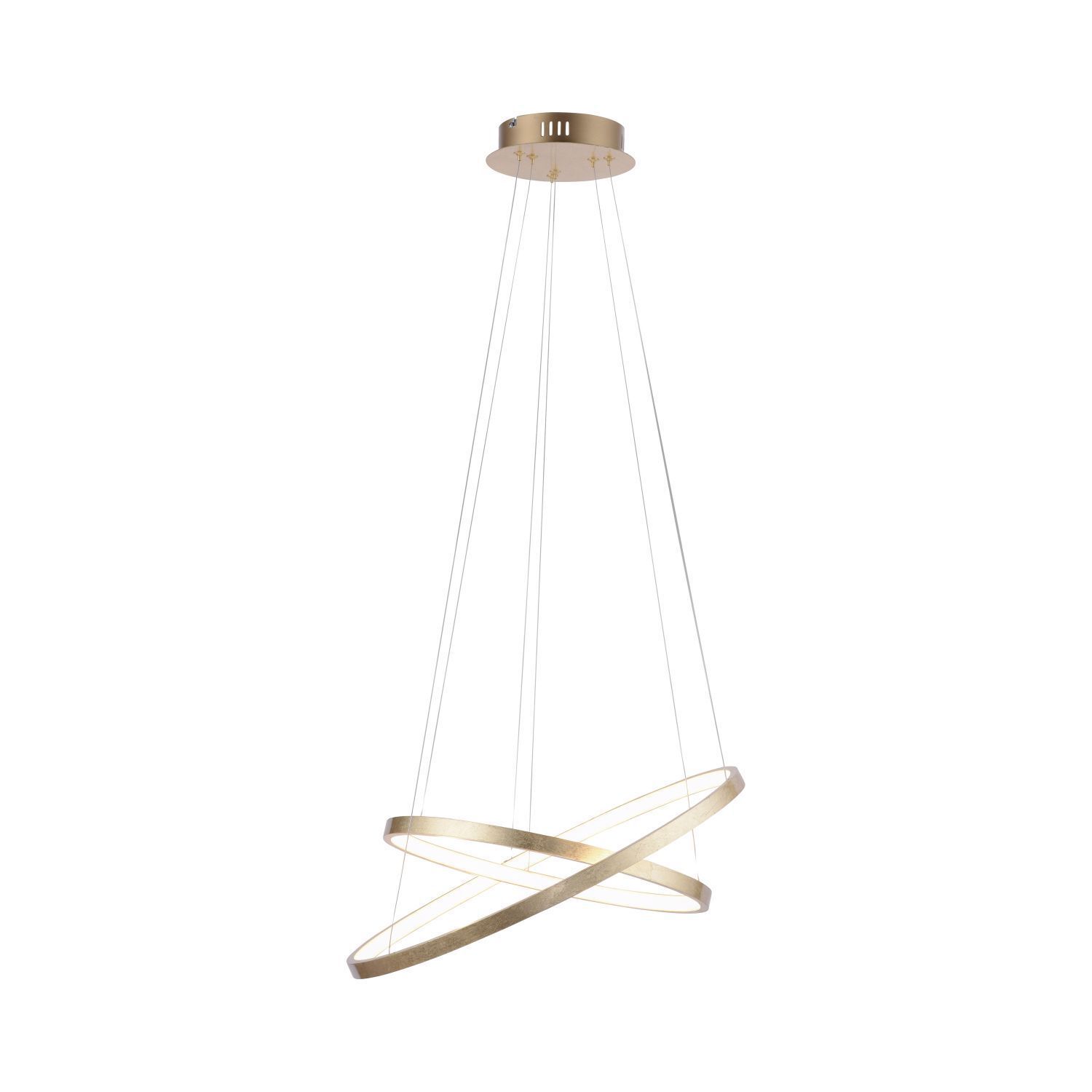 LED Pendelleuchte Ringe in Gold Metall Ø50 cm 3000 K Leuchter, Lampe