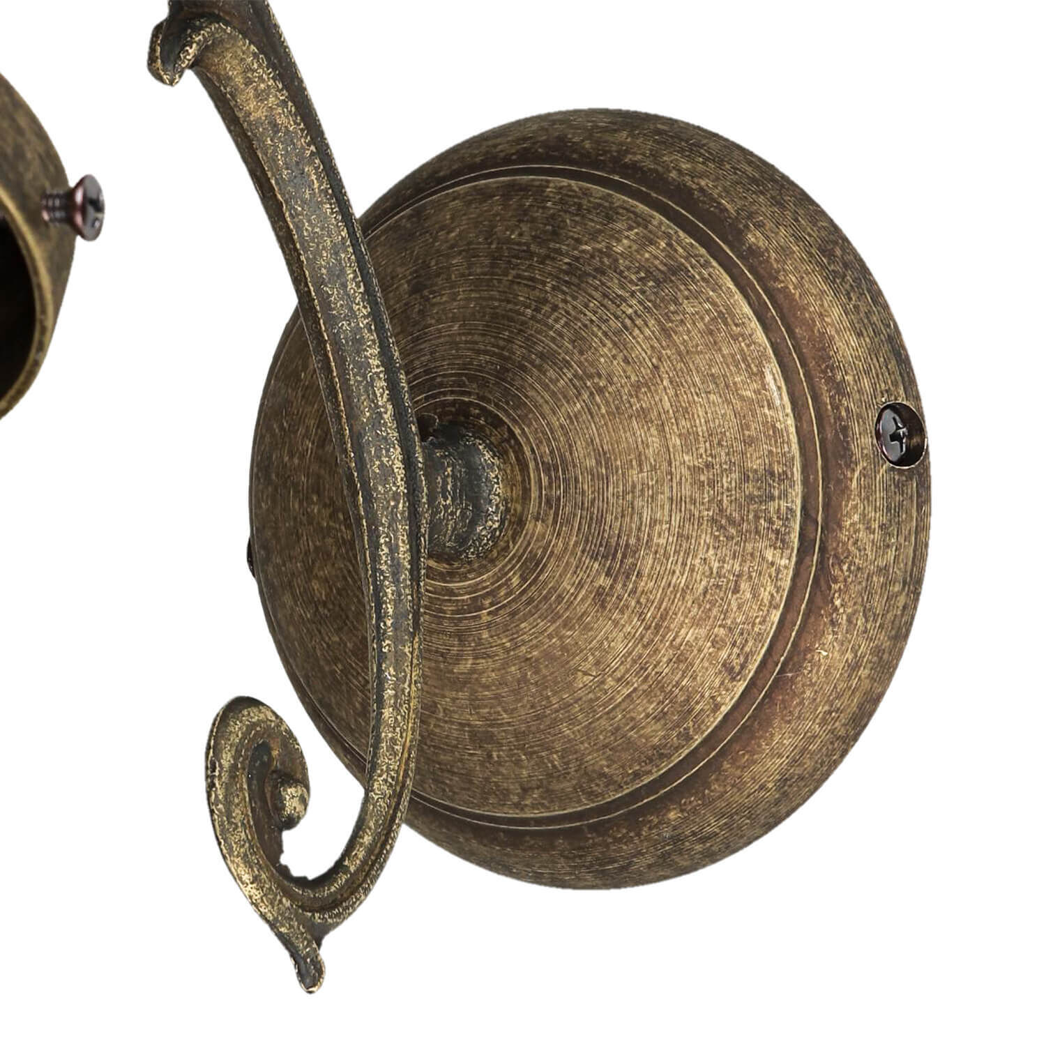 Wandleuchte Weiß Glasschirm Vintage Ricciolo Bronze, Töpferei