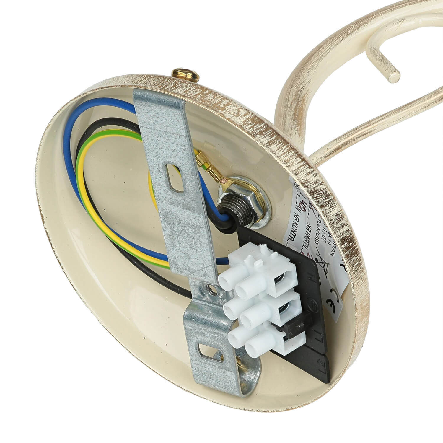 Applique murale Art Nouveau en blanc or salon couloir