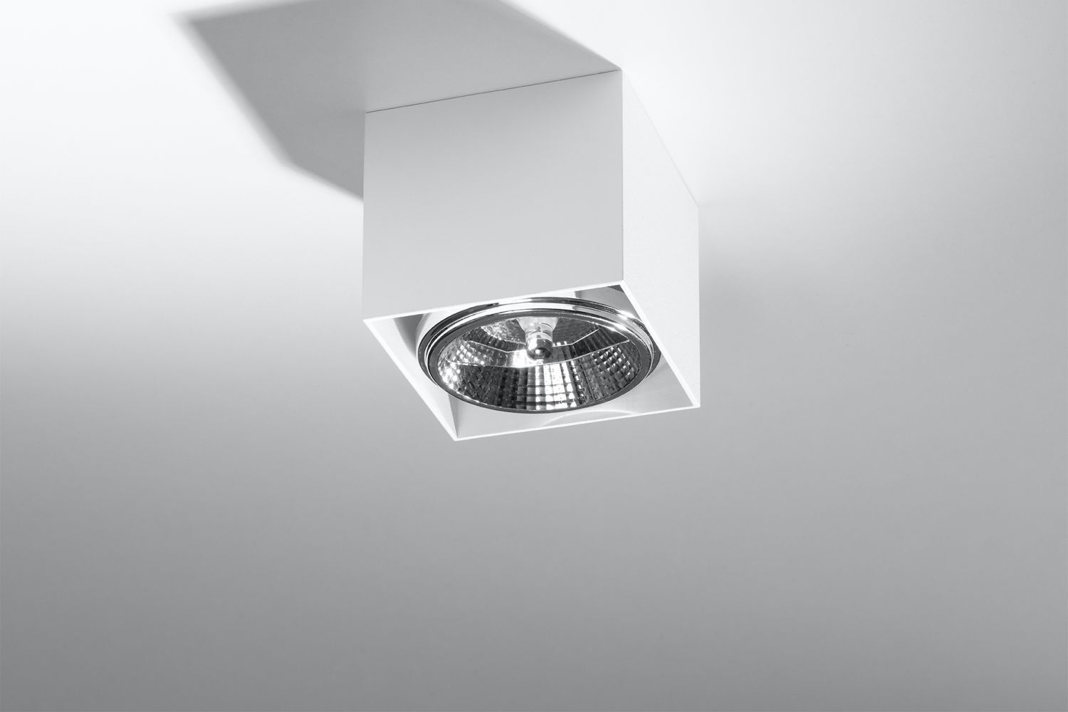 Spot blanc plafond L:12cm petit GU0 aluminium