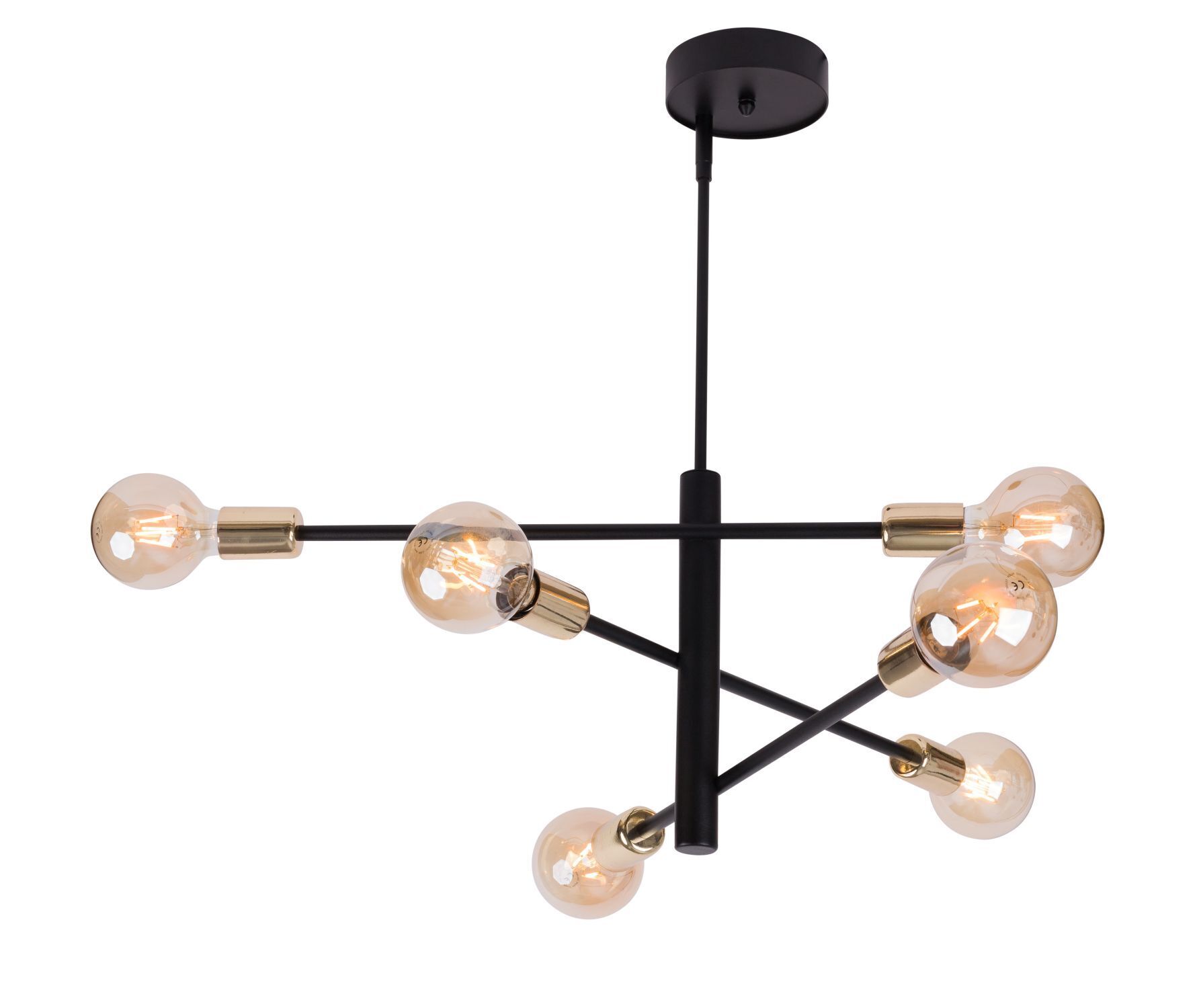 E27 Suspension or noir L:69 cm Multi-flamme