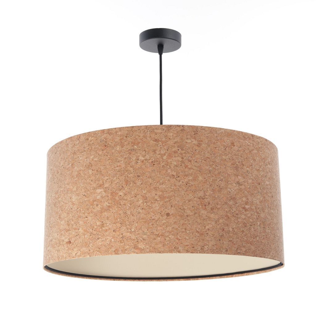 Suspension Liège Ø 30 cm E27 Naturel Noir Moderne Table de salle à manger