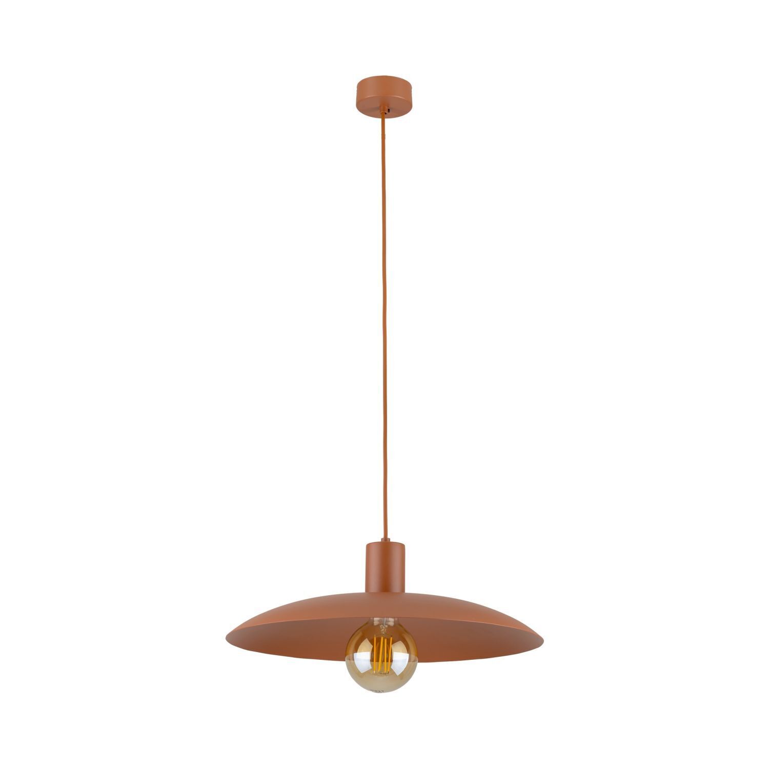Suspension ronde métal Ø41 cm E27 Loft rouge brique