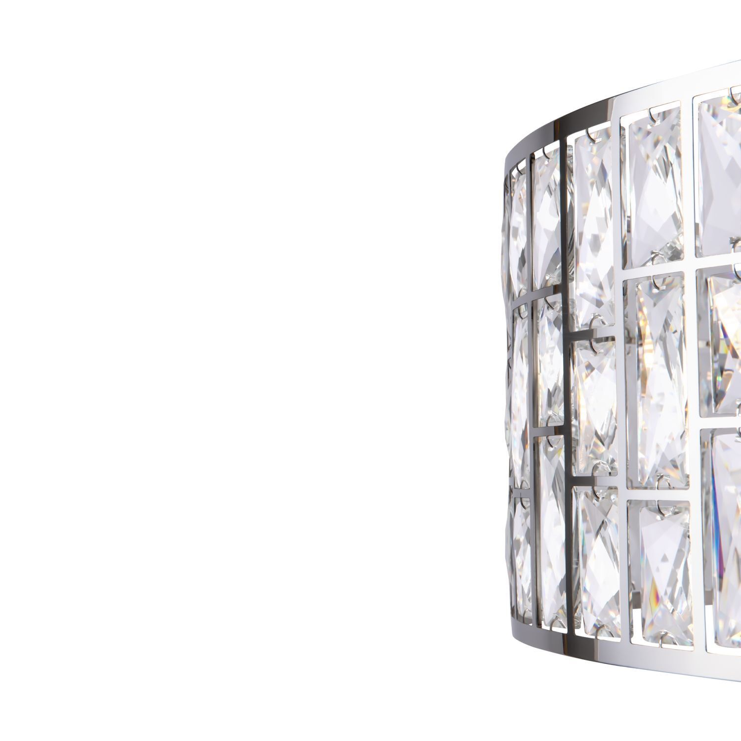 Lampe à suspendre métal E27 Ø 50 cm H : max. 47,5 cm Chrome Zubehor, Diamant, Edelstein, Schmuck