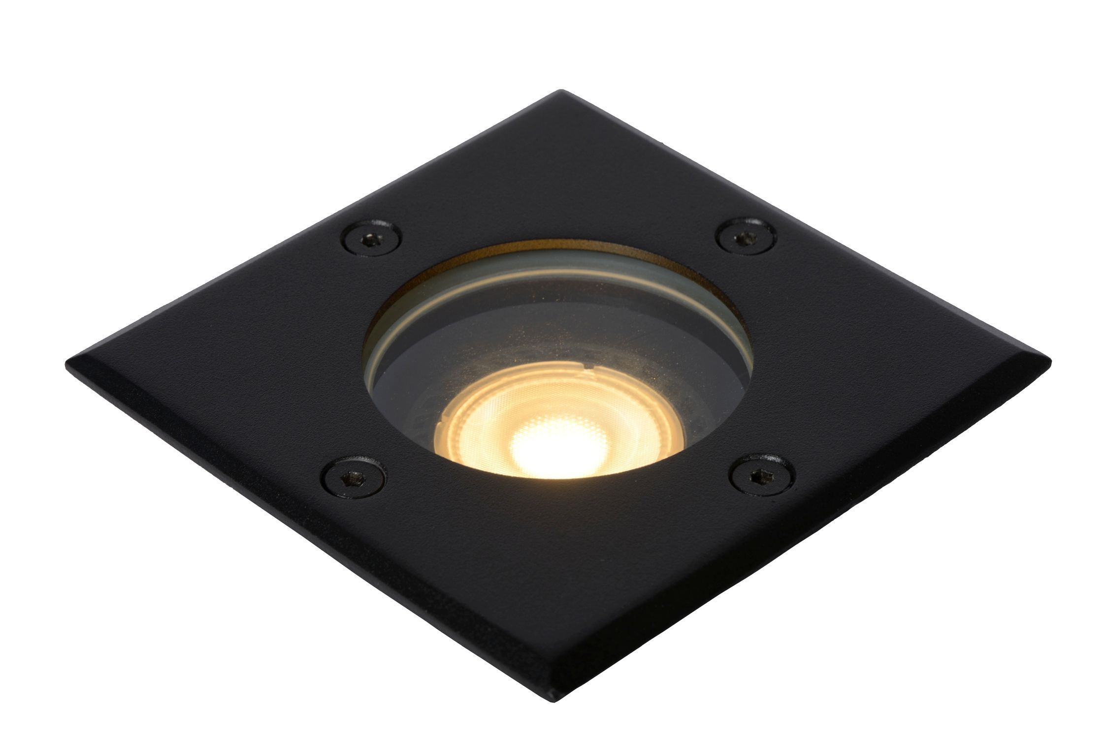 Bodeneinbaustrahler Außen Schwarz GU10 IP67 dimmbar LED-Licht, Wand-/Bodeneinbau, Spots-Lampe, Quadrat-Deckeneinbau, schwarz