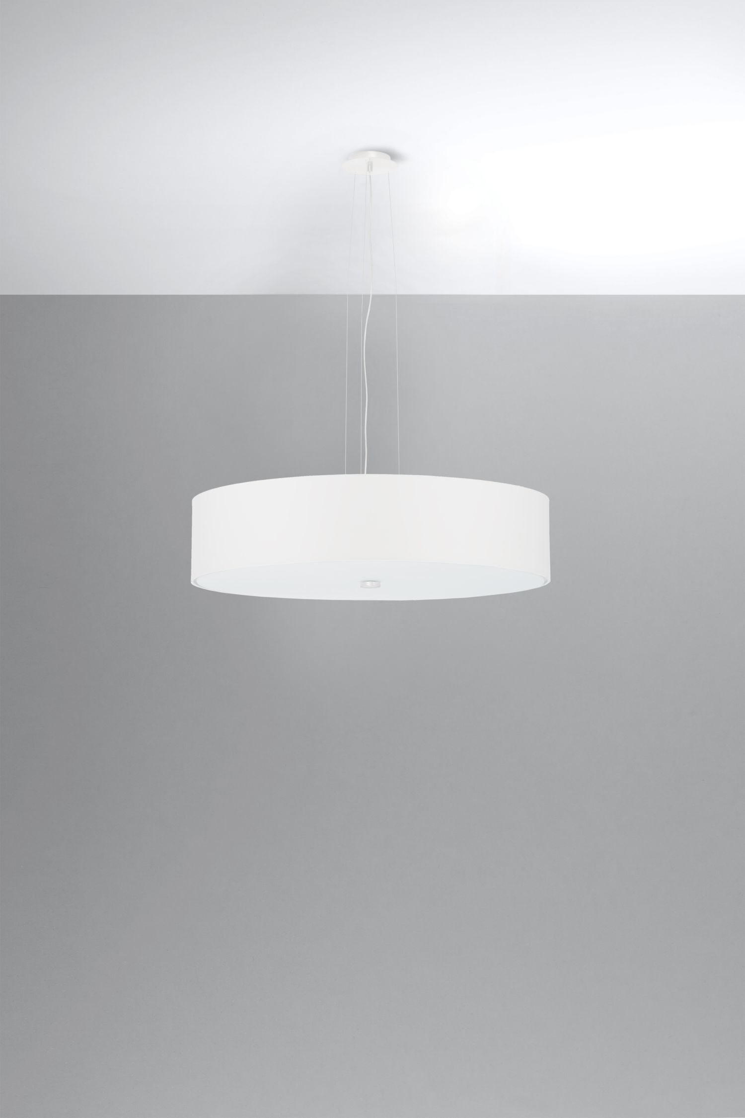 Lampe à suspendre tissu verre Ø 50 cm rond blanc 5x E27 ZIROLI
