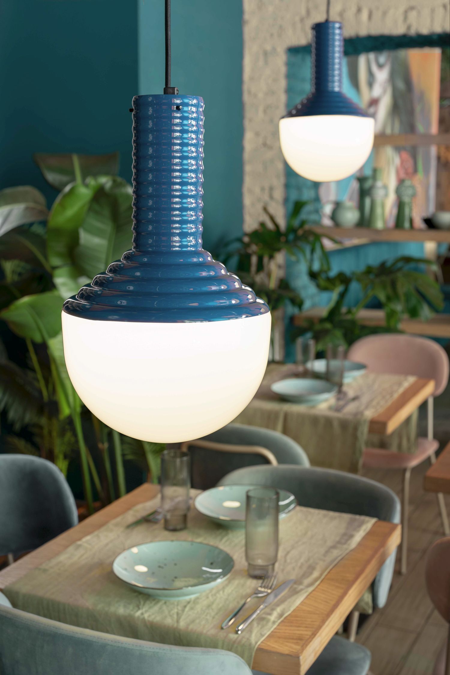 Lampe à suspendre verre céramique E27 Ø 24 cm H : max. 159 cm