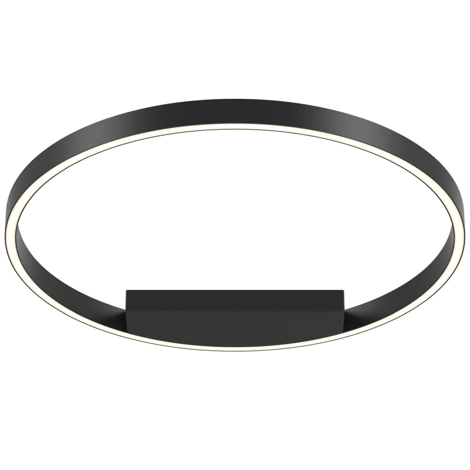 Plafonnier LED aluminium D : 60 cm rond noir TESSA