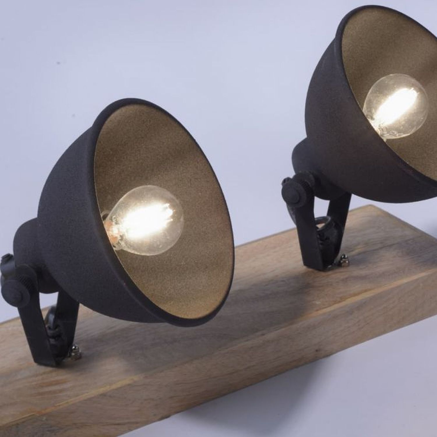 Spot de plafond flexible bois métal E14 noir industriel Beleuchtung