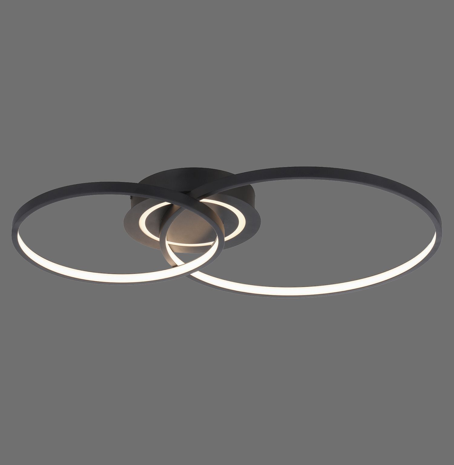 Plafonnier LED stylé Métal noir 3000 K anneaux