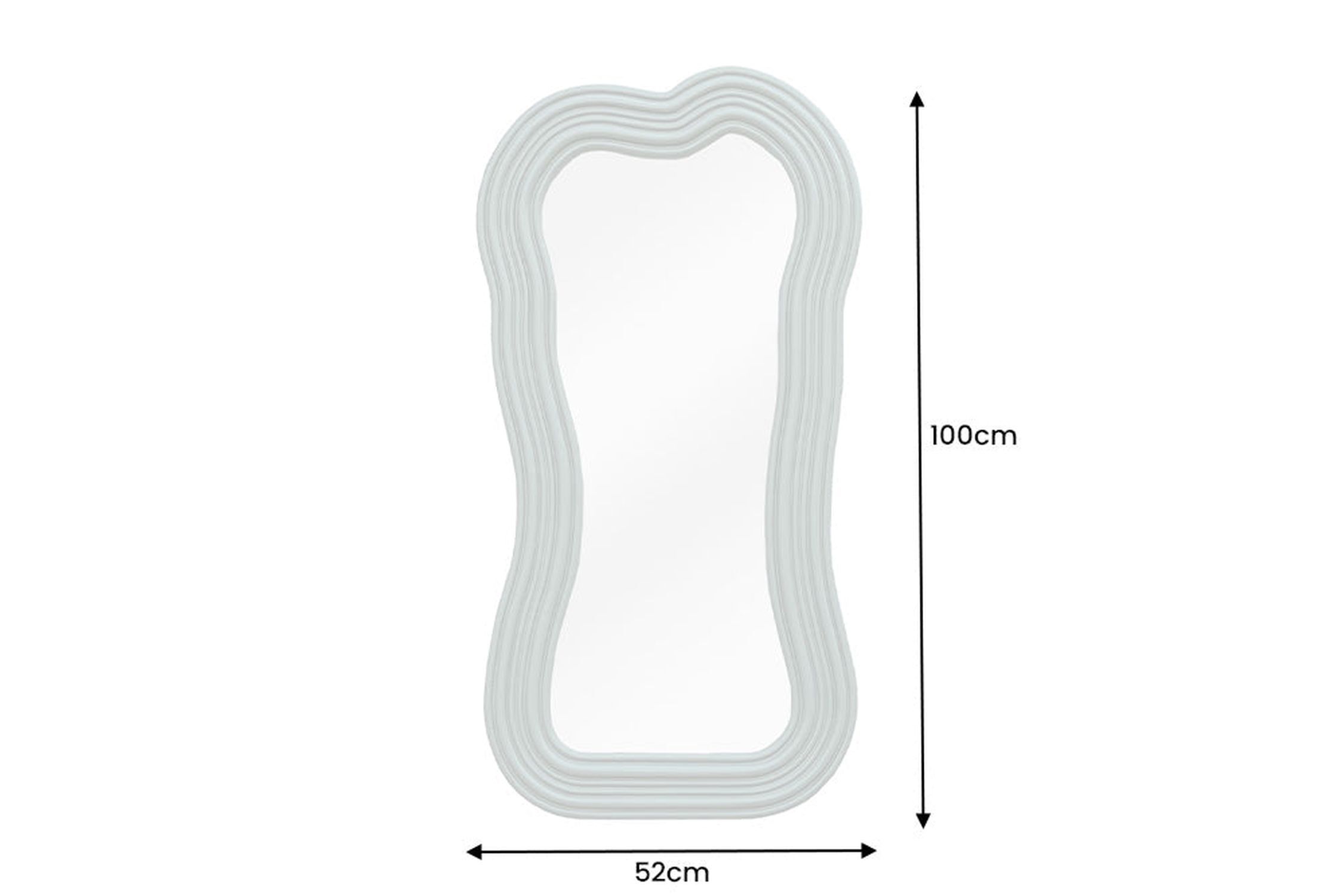 Grand miroir mural H : 100 cm cadre asymétrique vert Spiegel