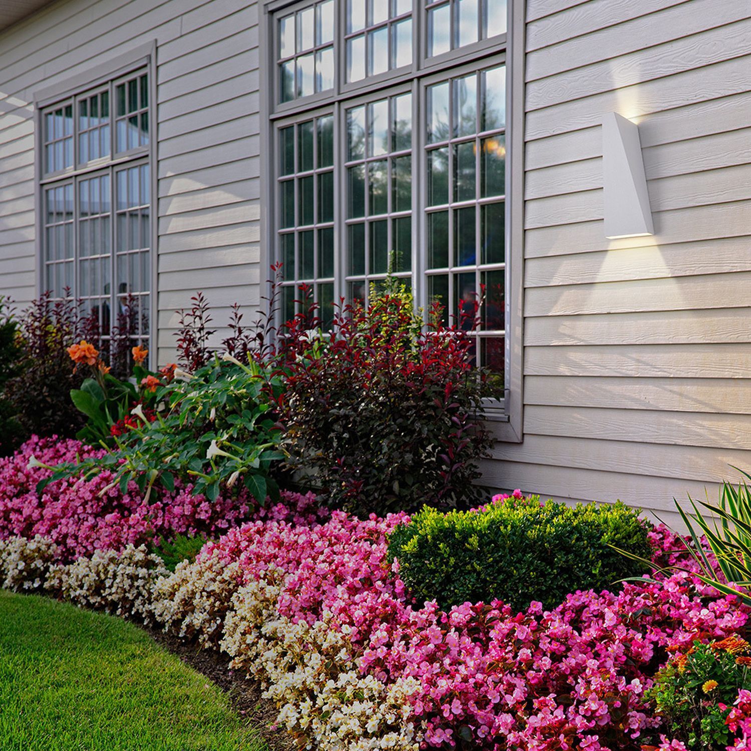 Lampe d'extérieur murale métal LED IP54 hauteur 20 cm Up Down blanc Geranie, Gras, Garten, Bewuchs, Innenarchitektur