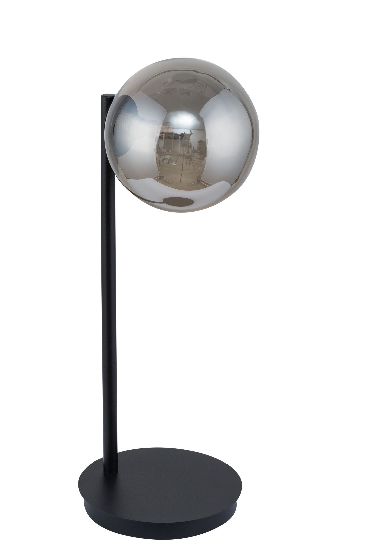 Lampe de chevet Noir Gris Verre Boule 44 cm Lumière de lecture