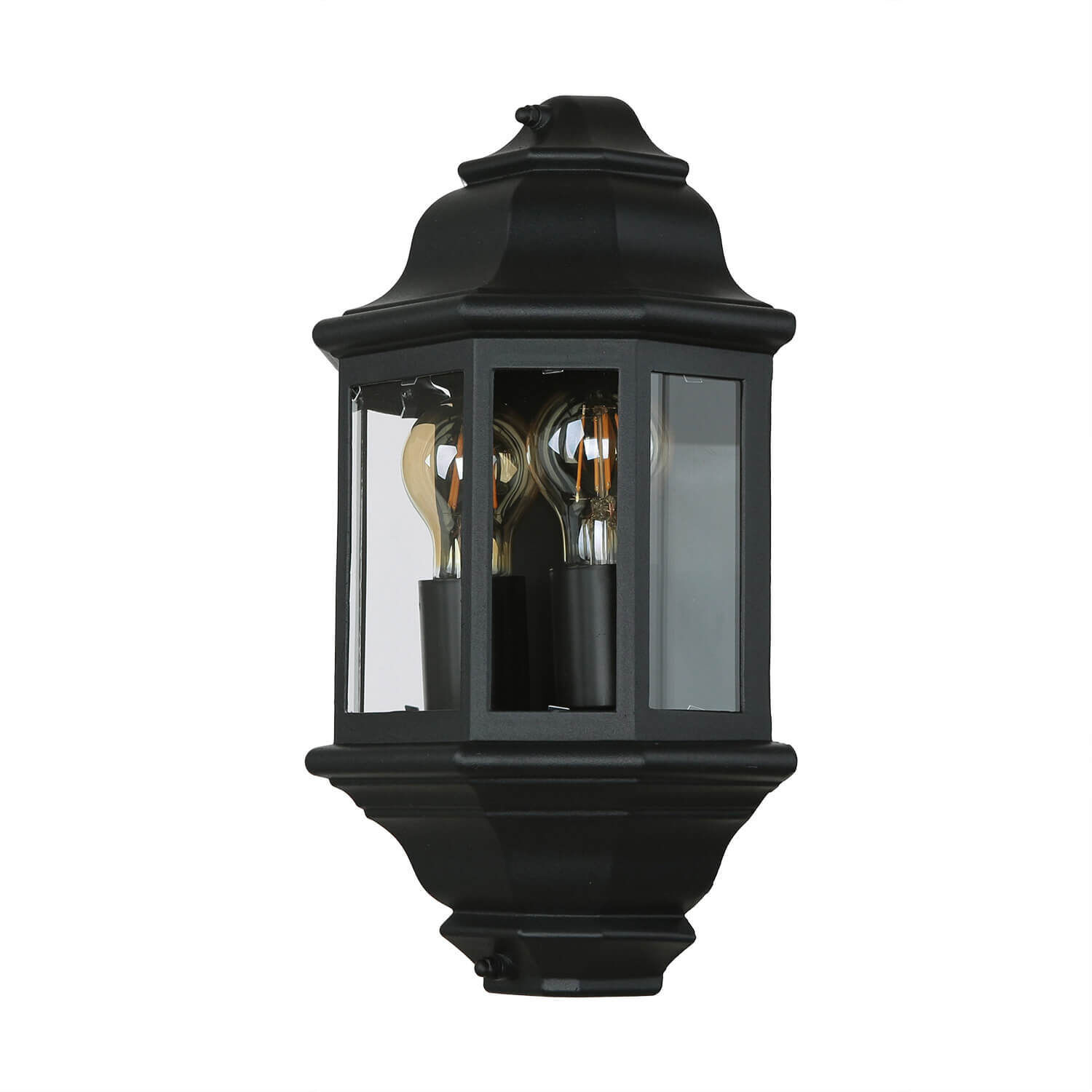 Applique Extérieur IP44 Verre Alu H : 43 cm 2x E27 Noir