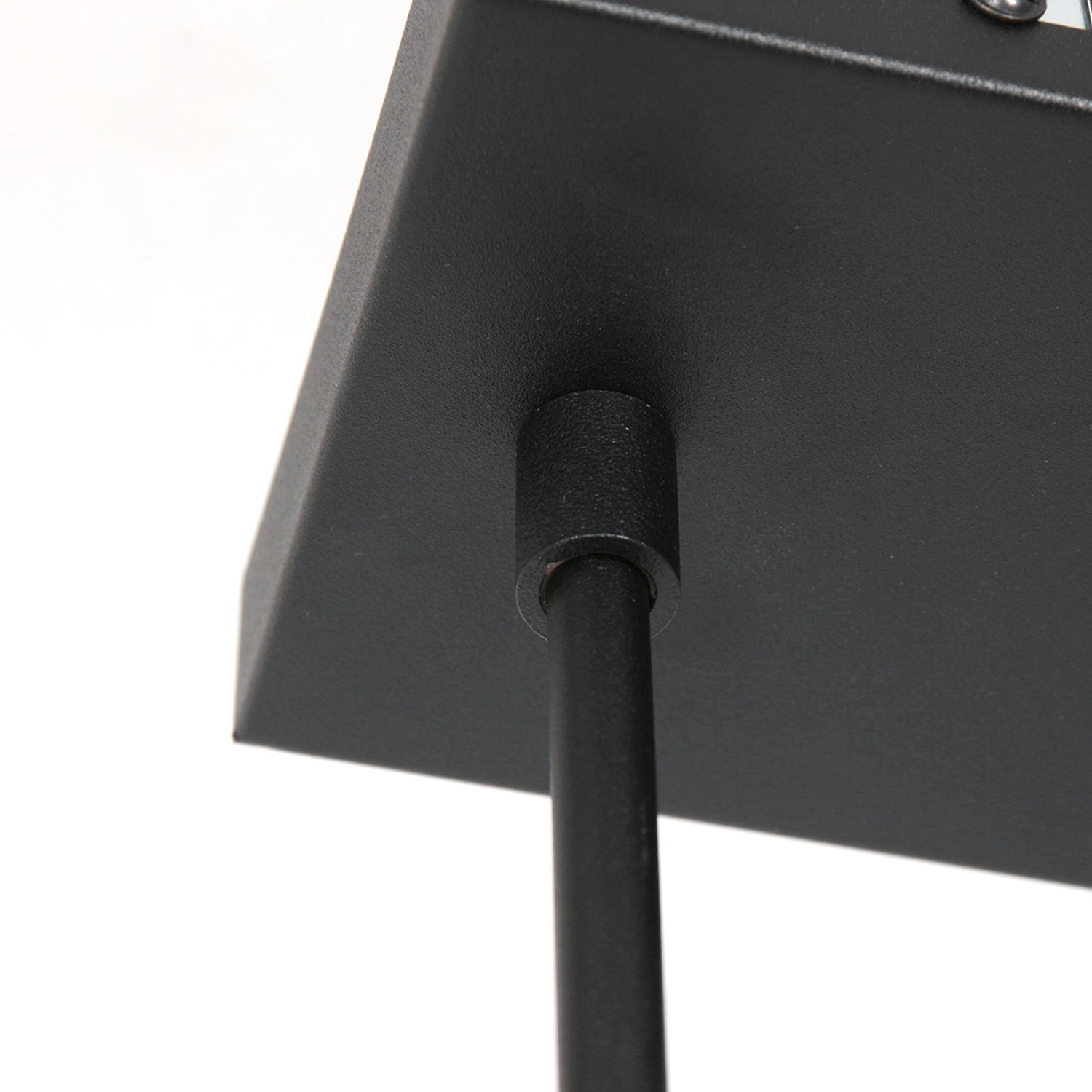 Lampe à suspendre métal tissu en noir argenté 140 cm de long