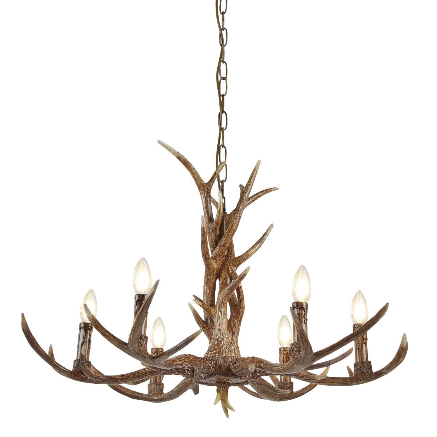 Lustre Rustikal en résine bois de cerf artificiel Ø 80 cm