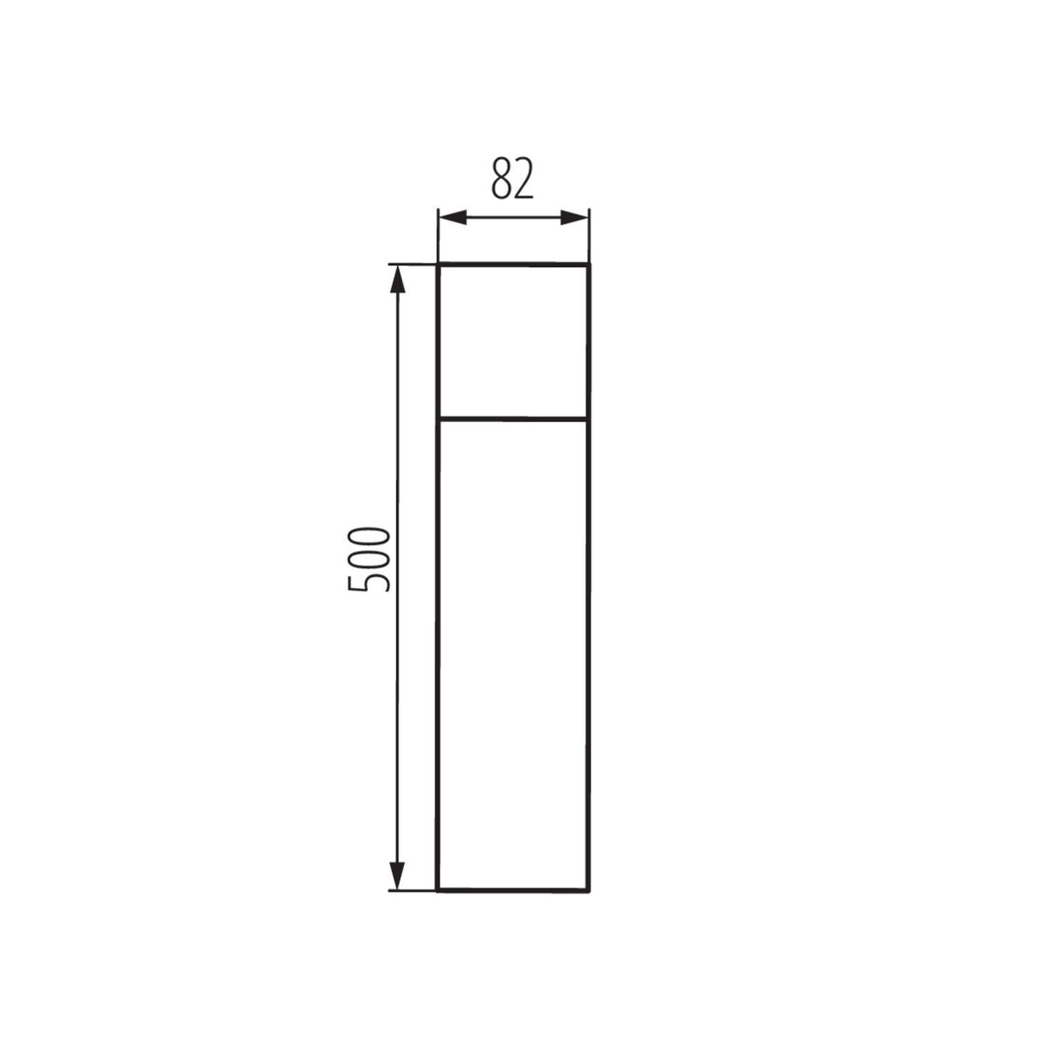 Borne d'éclairage carrée Anthracite 50 cm E27 Chemin de jardin