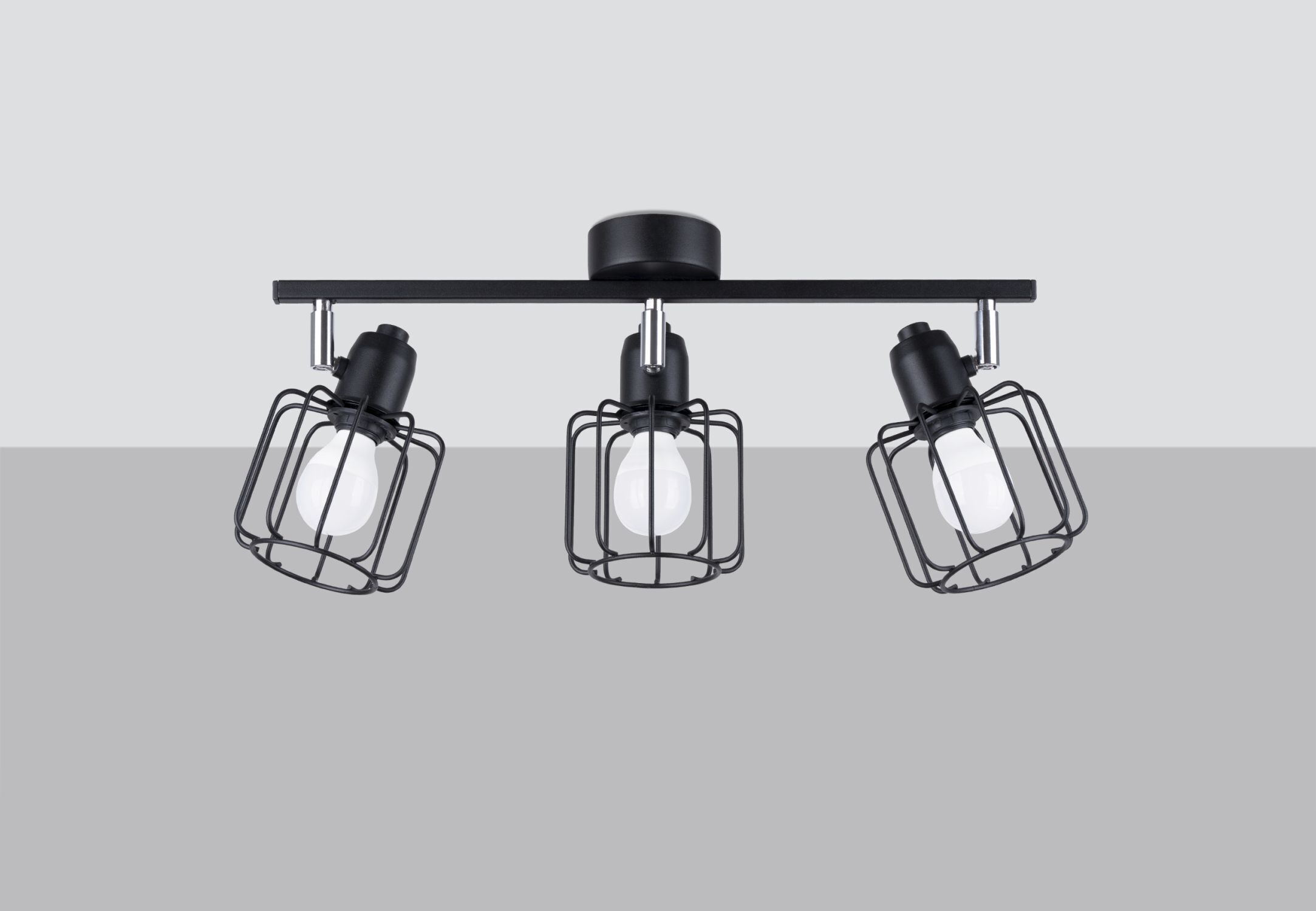 Spot de plafond noir métal rétro design 48 cm de long