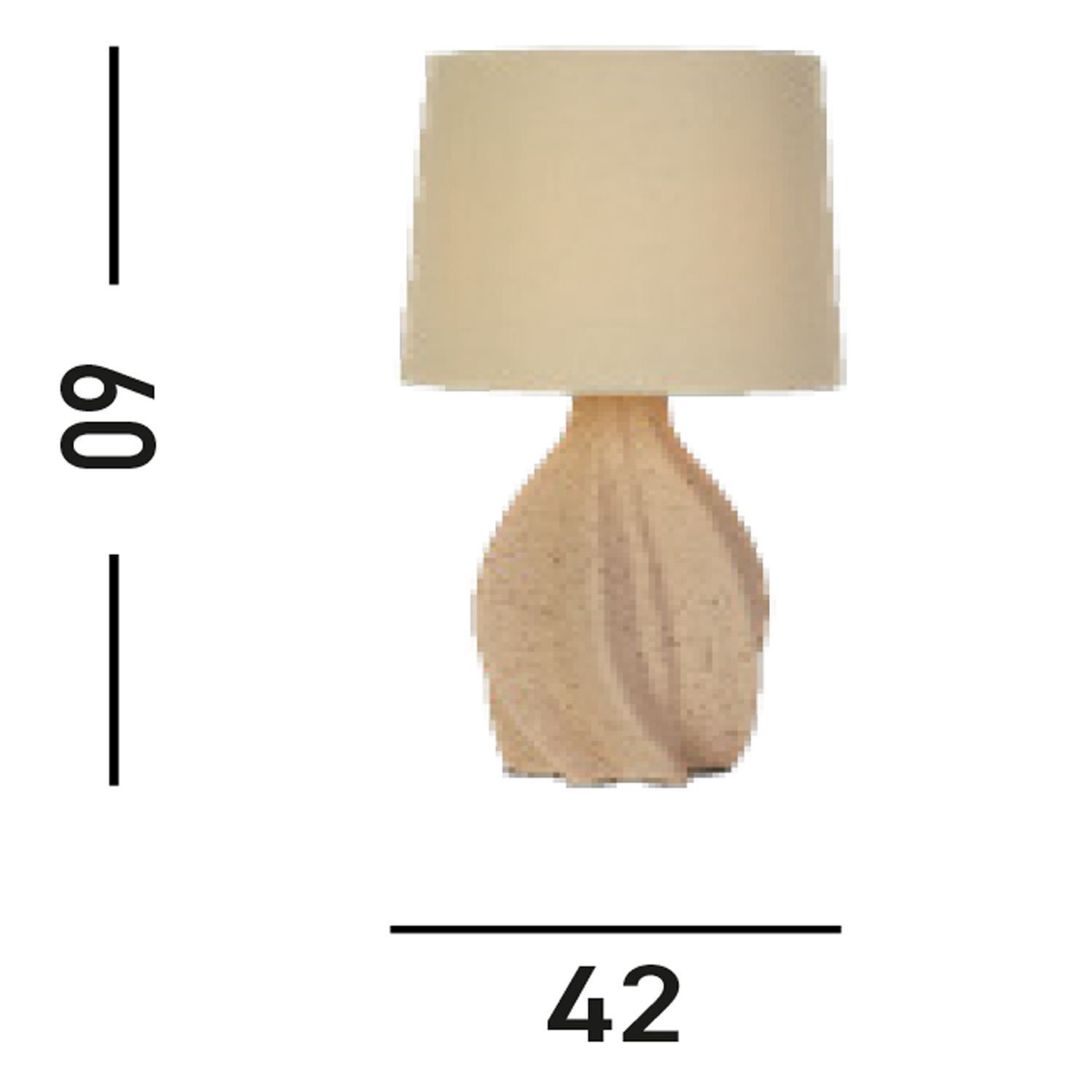 Blendarme lampe de table E27 59,5 cm crème blanc résine tissu