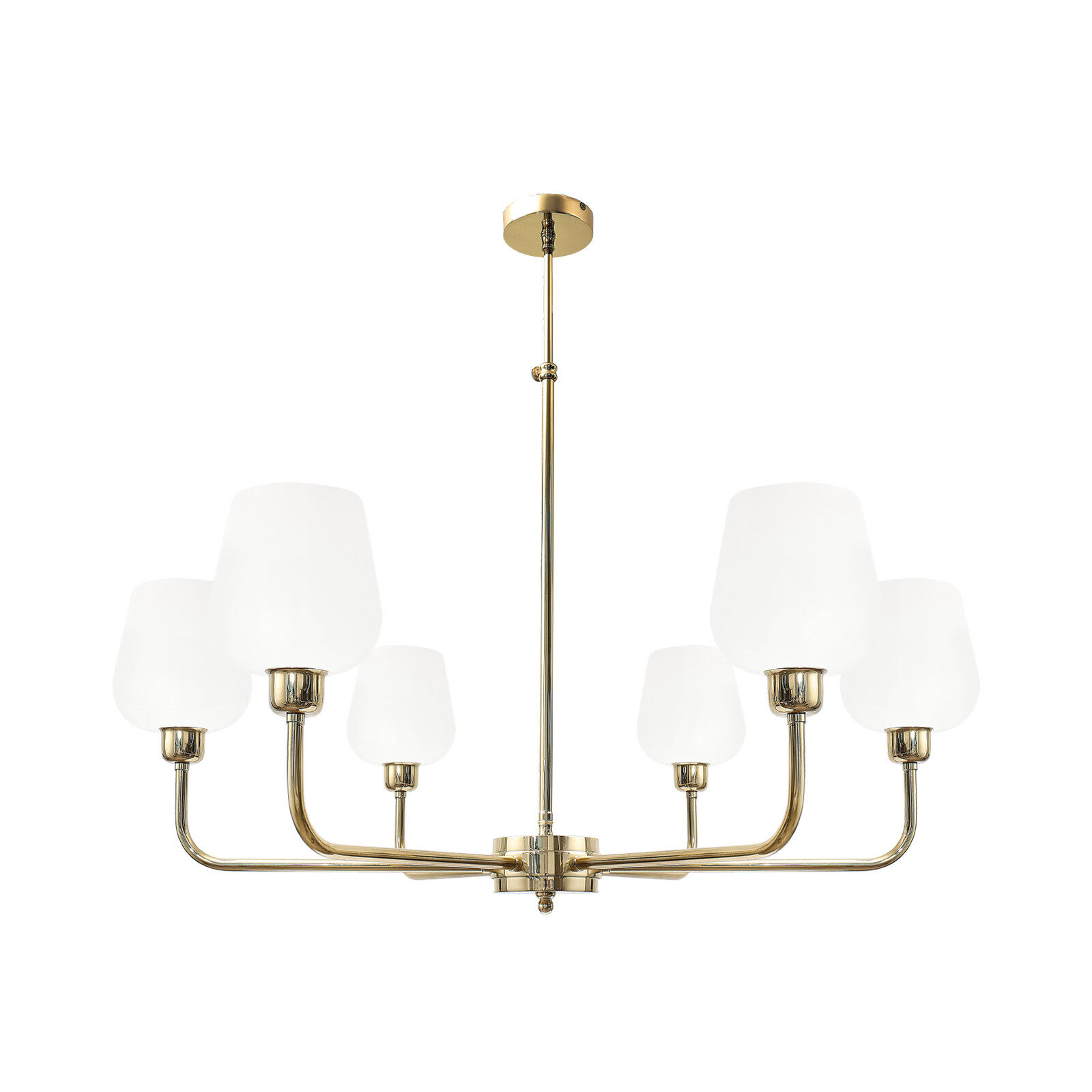 Lustre verre laiton Ø 81 cm 6x E27 réglable Leuchter, Lampe, Leuchte