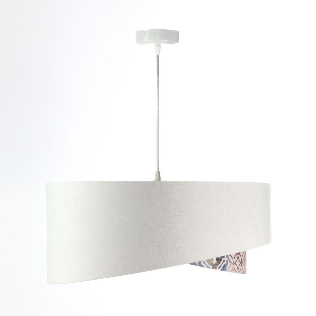 Lampe à suspendre ronde D : 50 cm E27 Tissu aspect velours KARIM