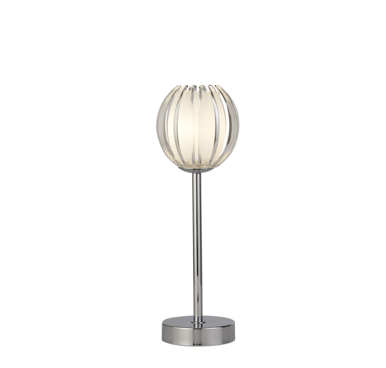 Lampe de table décorative verre métal G9 33 cm petit chrome