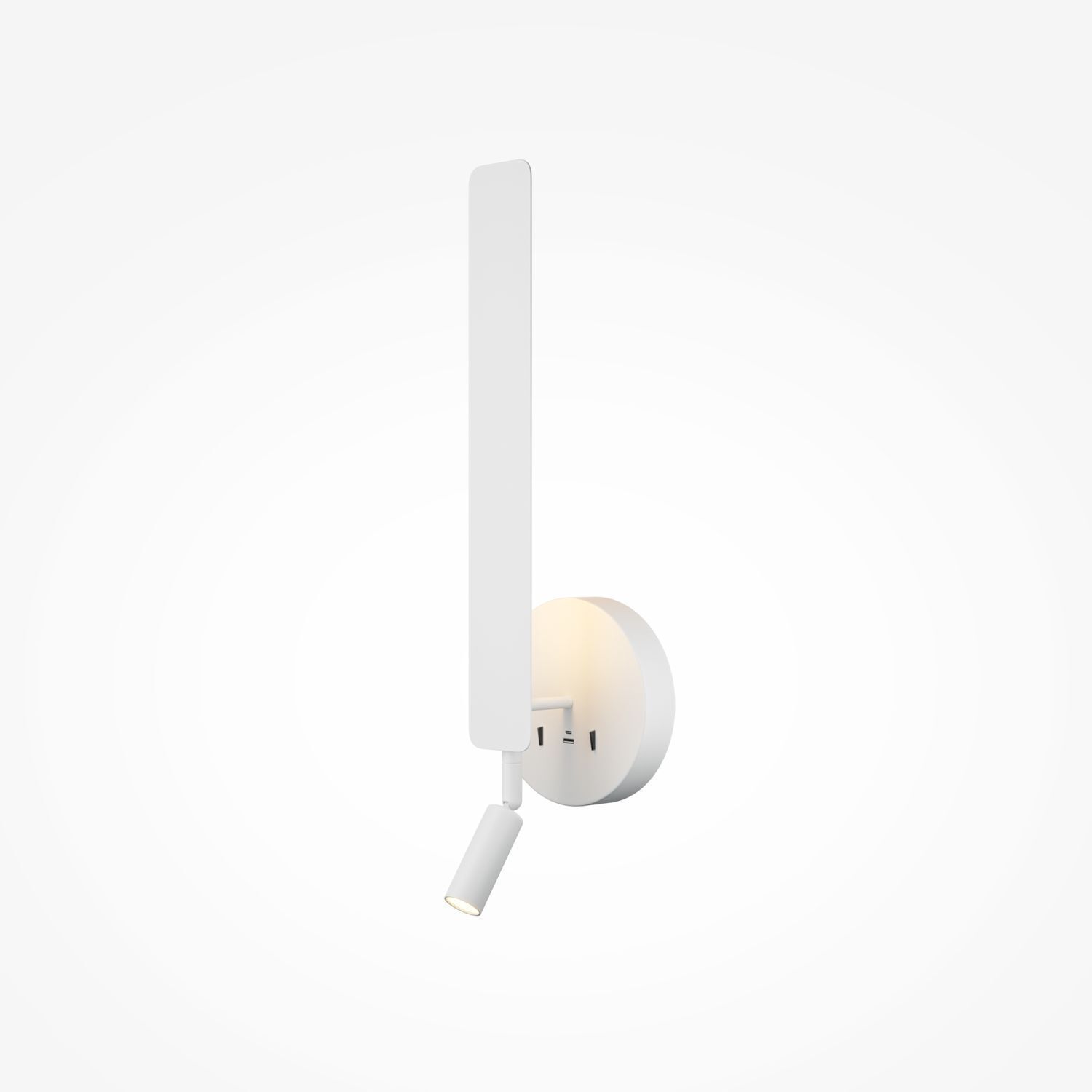 Wandleuchte, LED-Spotlight, verstellbar, runder Sockel, Weiß