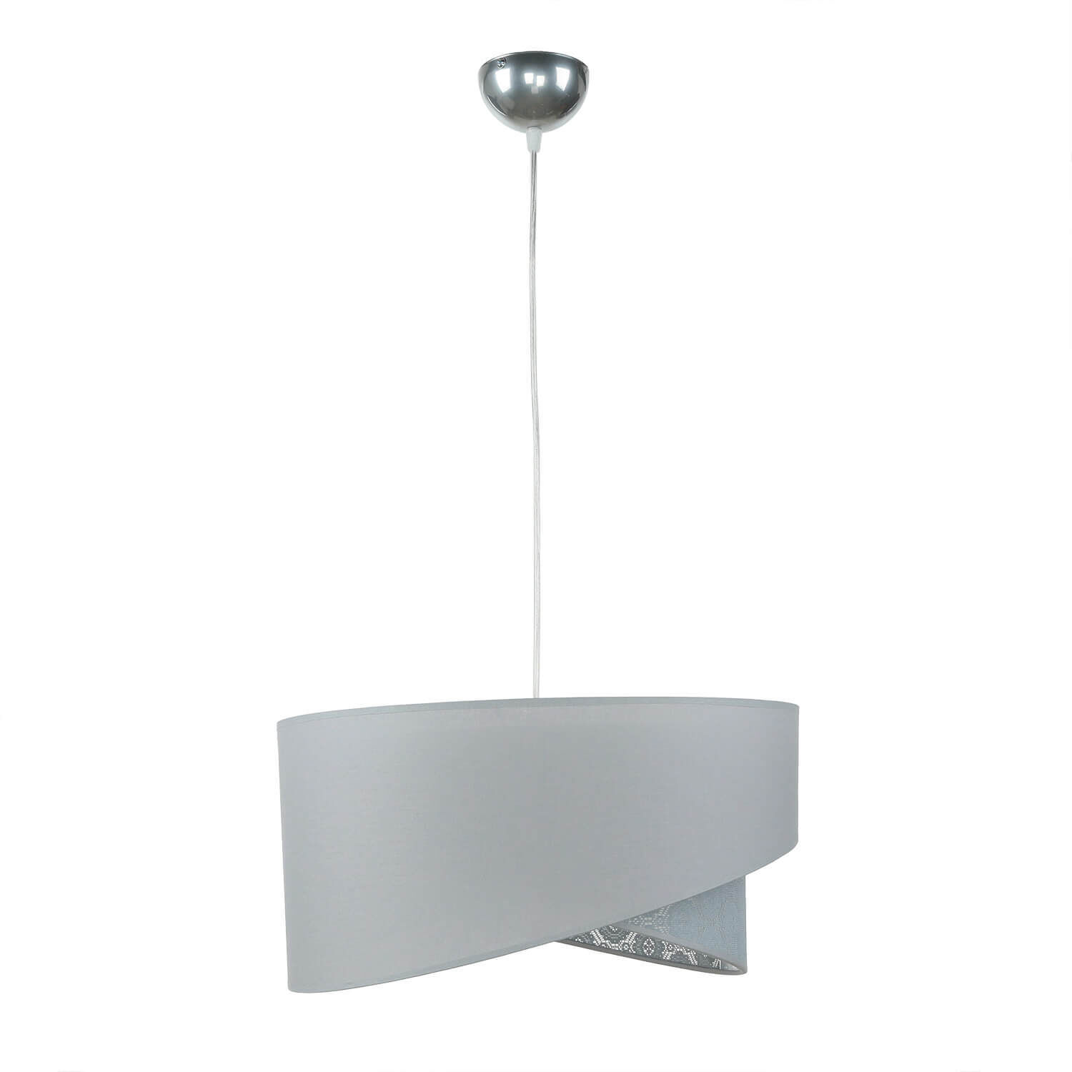 Lampe à suspendre grise tissu dentelle SELMA Chambre à coucher Lampe