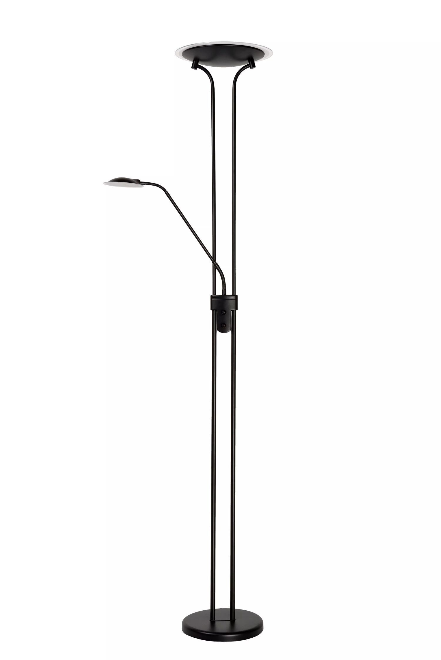LED Deckenfluter Metall Schwarz 180 cm Leselicht 3000 K