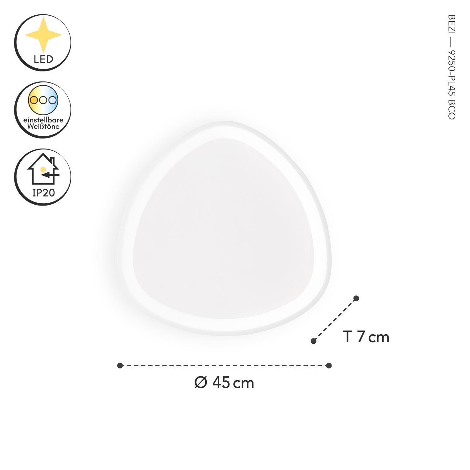LED Wandleuchte Weiß 40 W dimmbar Farbtemperaturwechsel LED, Dimmable, Weiß, Deckenleuchte, Ambientebeleuchtung