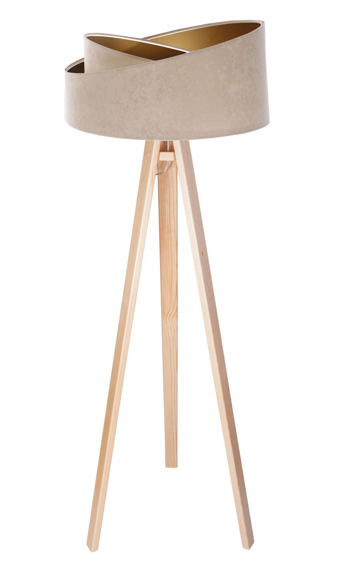 Lampadaire MANDAN Beige Or Tripode 145cm Salon