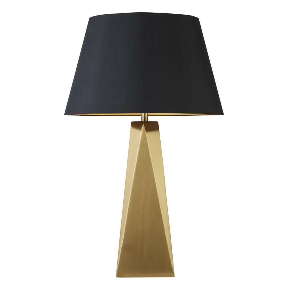 Lampe de table Or Noir 58 cm Tissu Métal Rétro E27