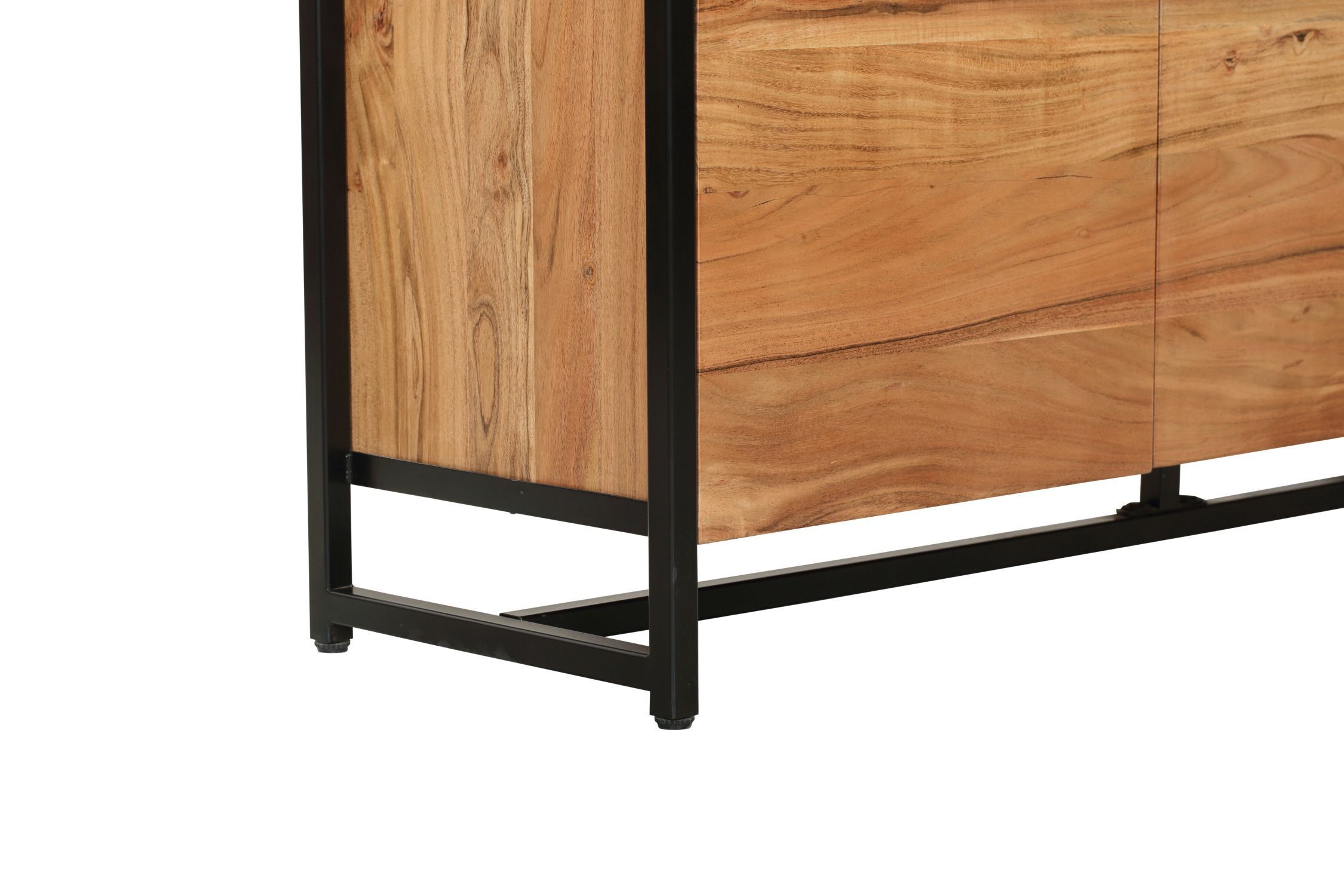 Buffet en bois d'acacia fer 145 cm de large Industrial Moebel, Anrichte, Kabinett, Schublade, Krippe