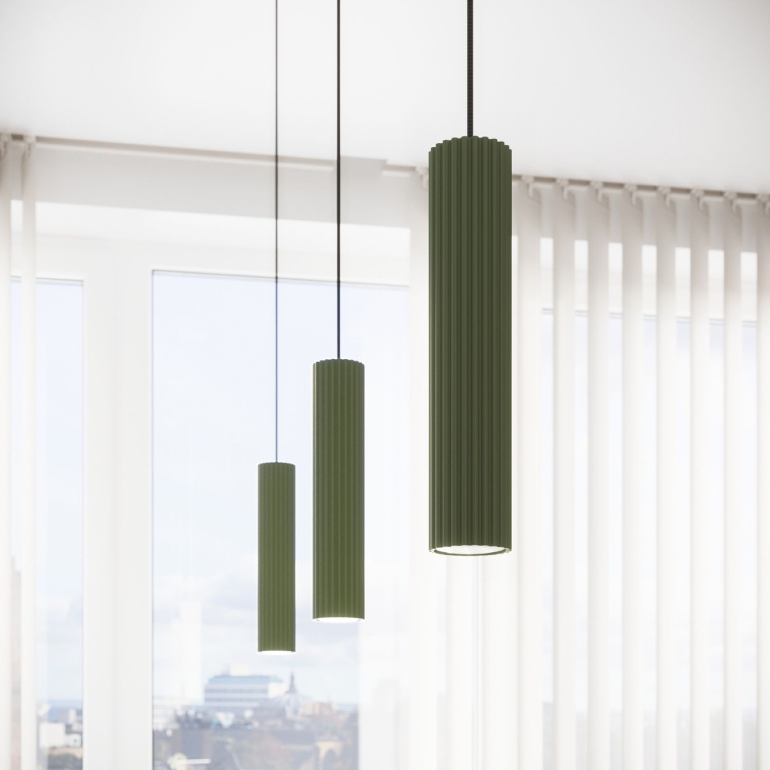 Suspension Vert étroit L : 8 cm H : max. 118 cm GU10 Moderne Leuchter, Lampe